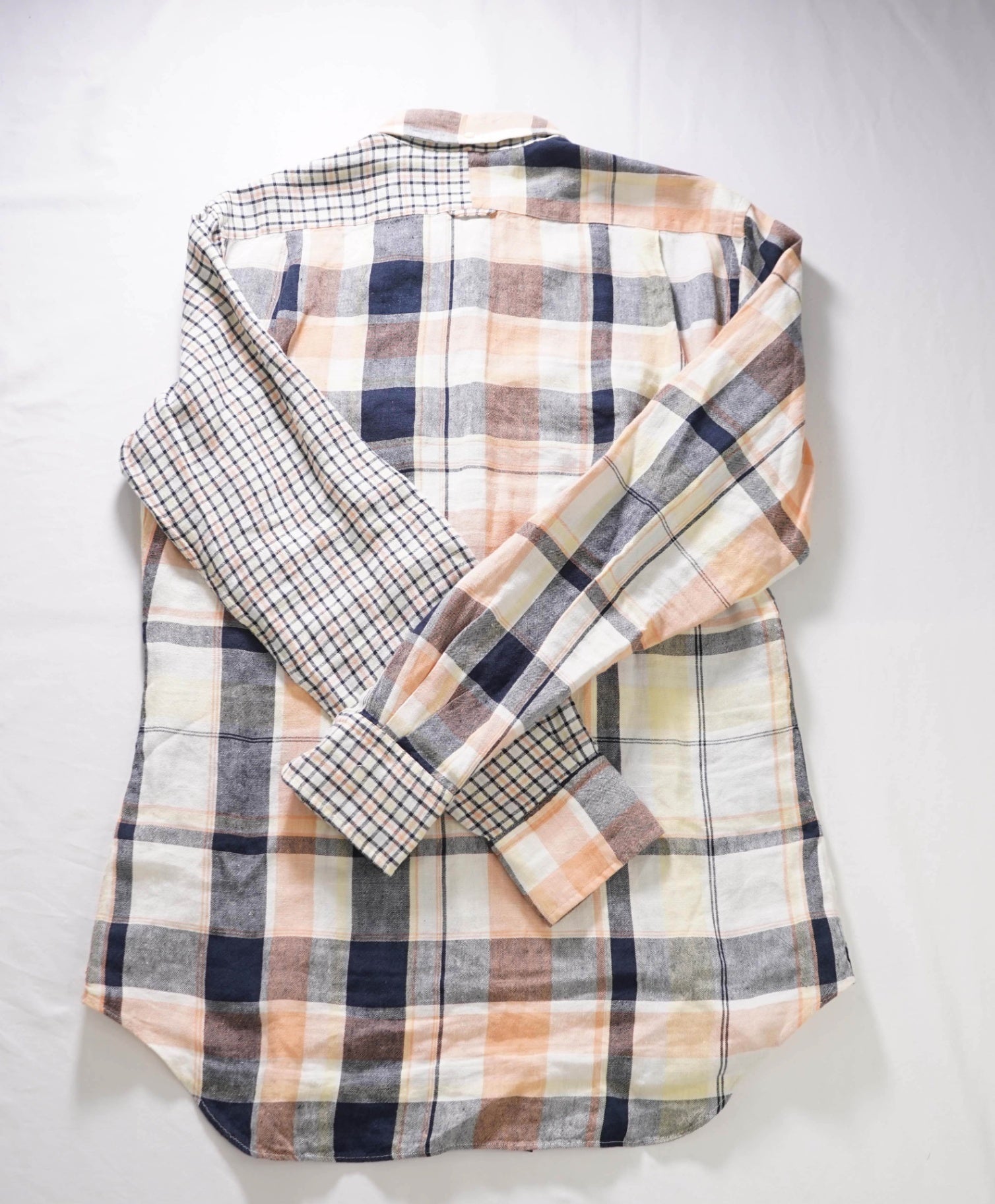 THOM BROWNE - Pink/Yellow Patchwork Plaid Cotton Shirt - 4