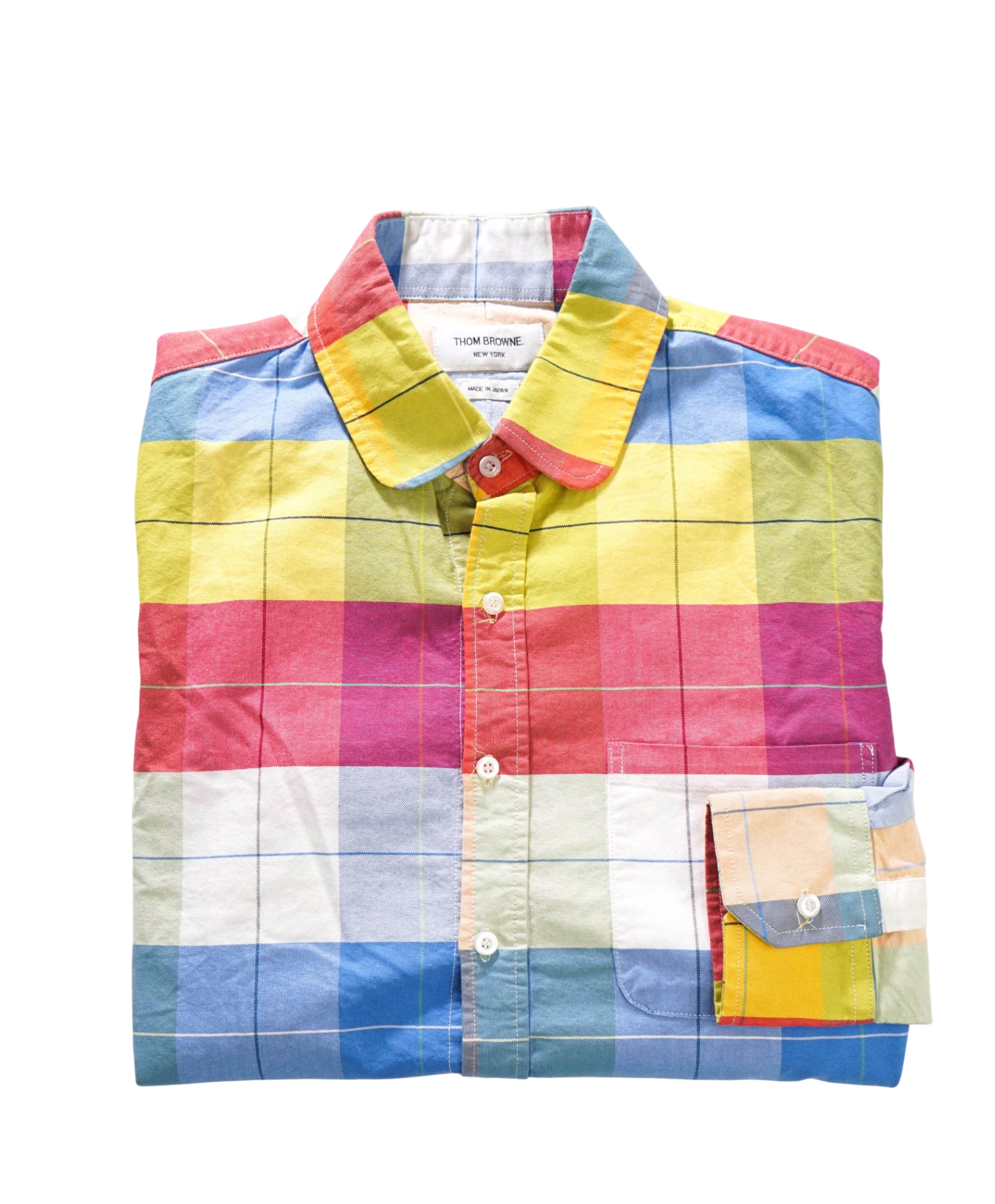THOM BROWNE - Multi-Color Plaid Cotton Shirt - TB 4