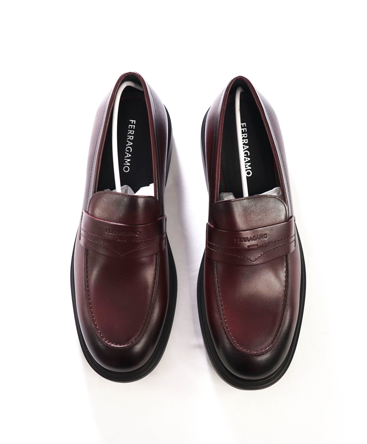 $995 FERRAGAMO - "CALIGOLA" Brown Lug-Sole Loafers - 12 EE