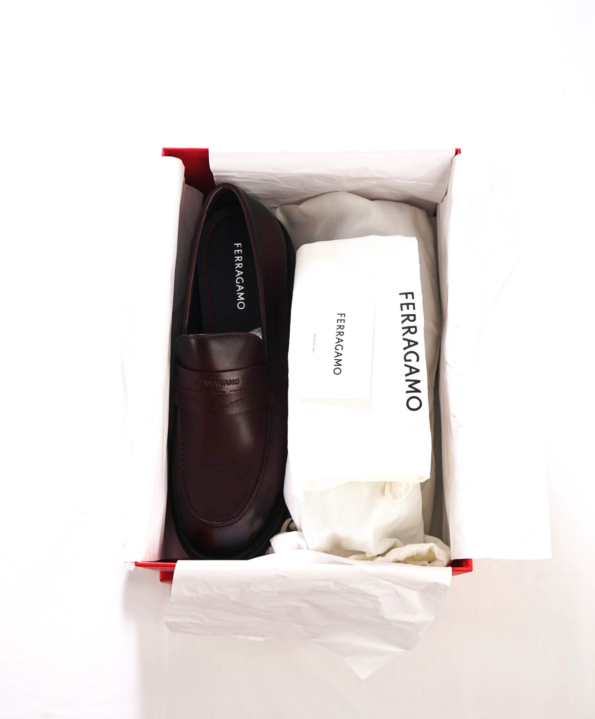 $995 FERRAGAMO - "CALIGOLA" Brown Lug-Sole Loafers - 11 EE