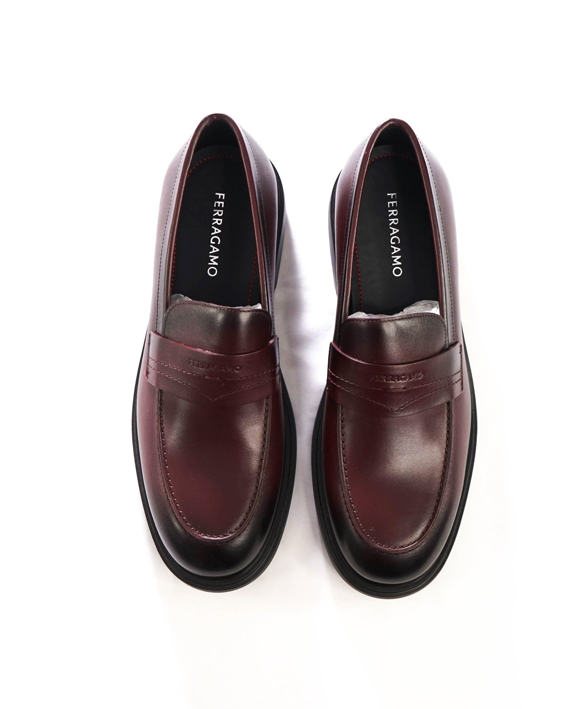 $995 FERRAGAMO - "CALIGOLA" Brown Lug-Sole Loafers - 11 EE