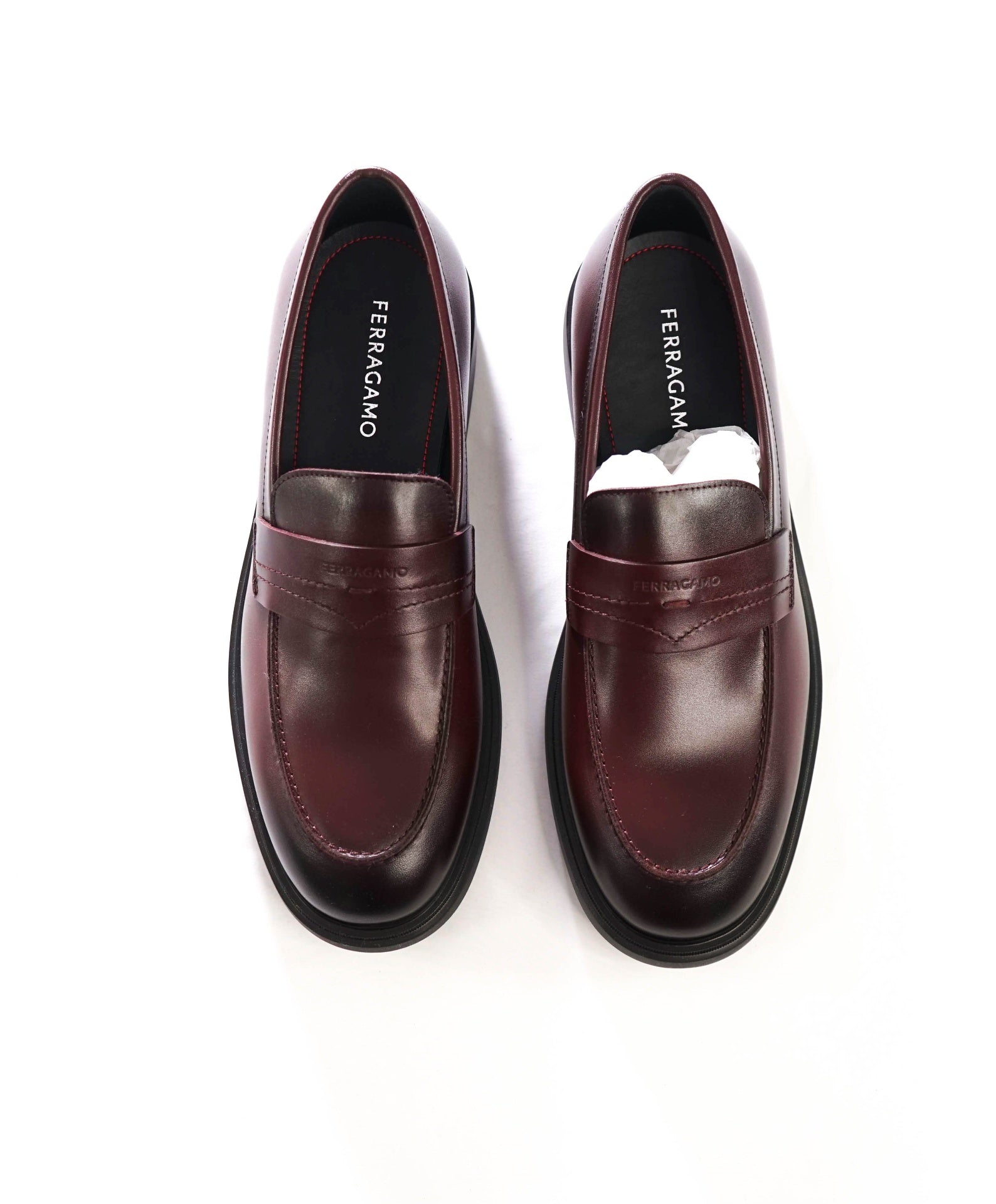 $995 FERRAGAMO - "CALIGOLA" Brown Lug-Sole Loafers - 11.5 EE