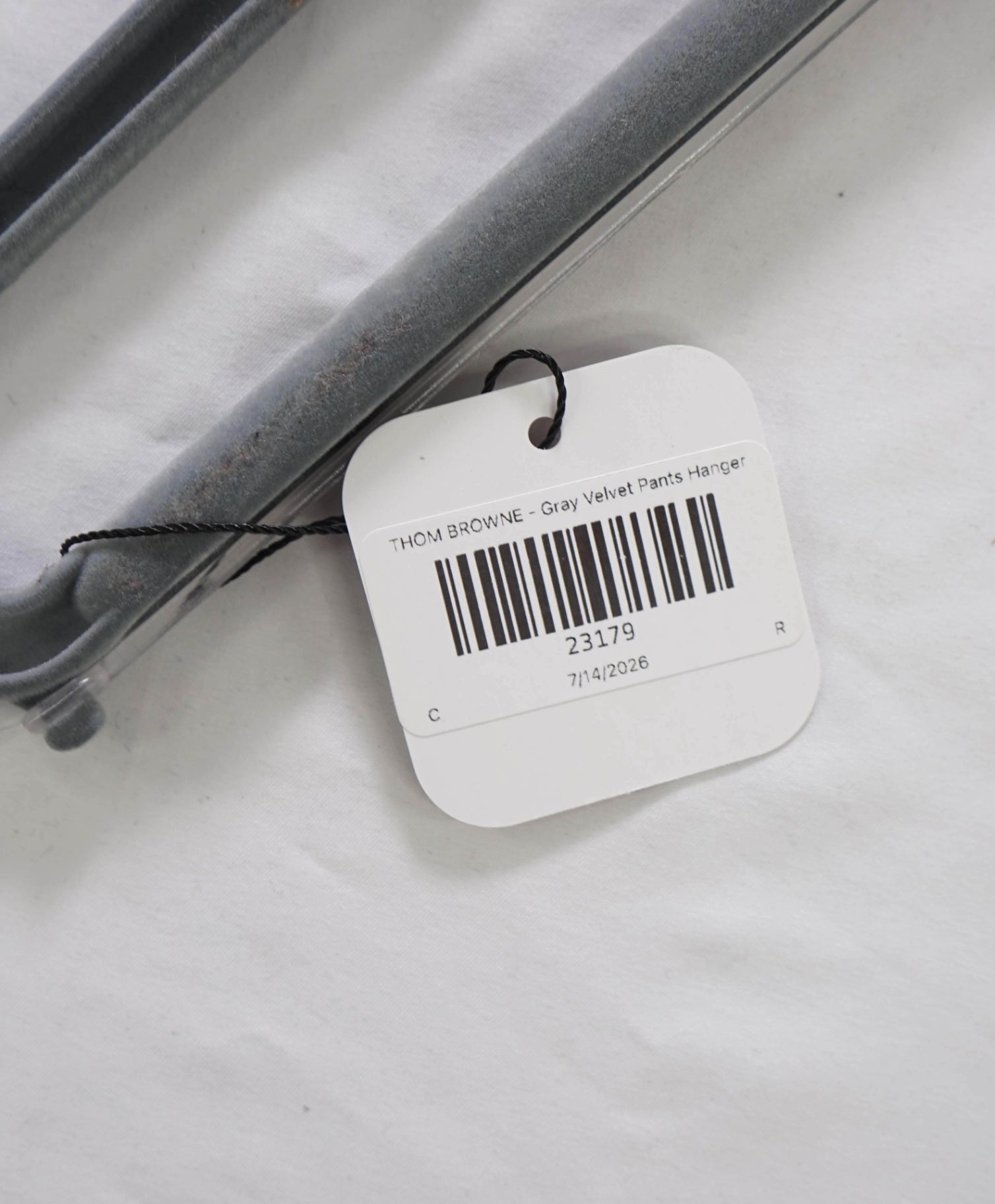 THOM BROWNE - Gray Velvet Pants Hanger