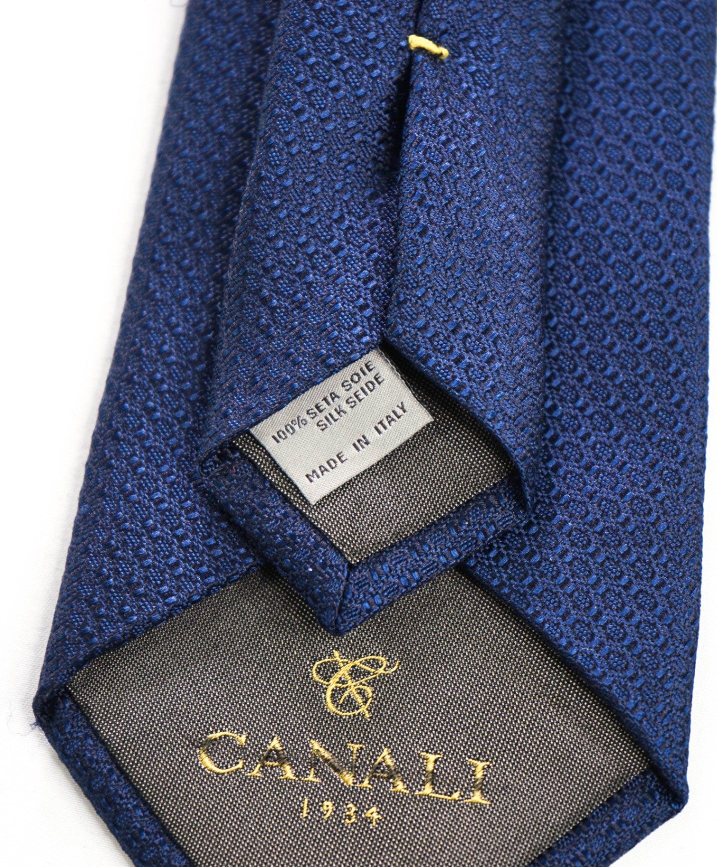 $275 CANALI - Navy Blue Textured Silk - 3.25" Tie