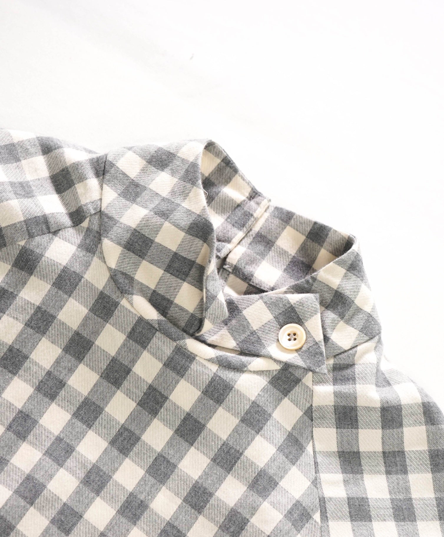 $795 ELEVENTY - Gray Gingham Flannel Cotton Shirt - 2