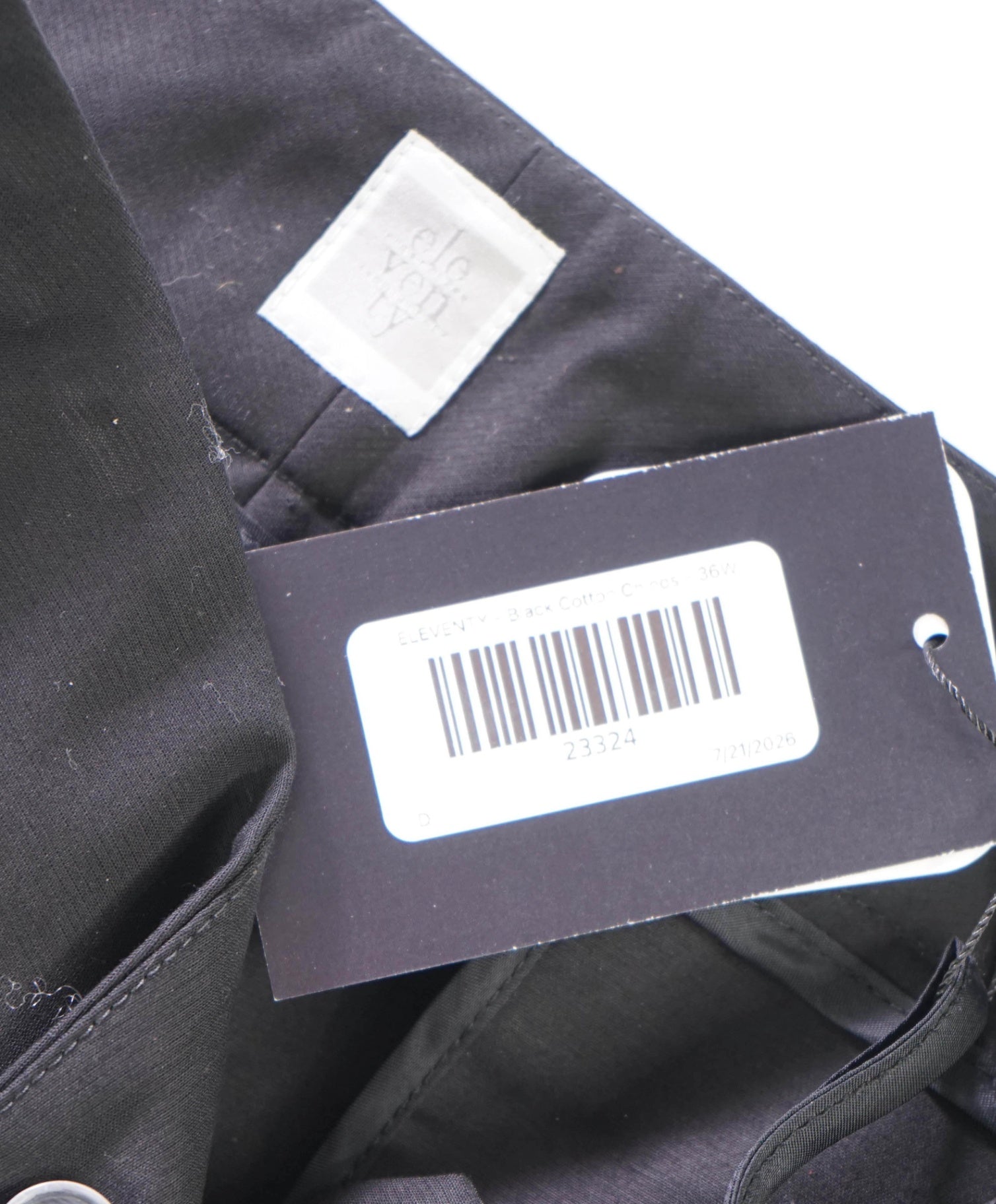 $495 ELEVENTY - Black Cotton Chinos - 8 US (46EU)