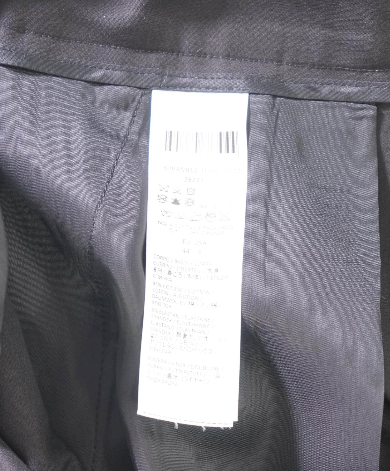 $495 ELEVENTY - Black Cotton Chinos - 6 US (44EU)