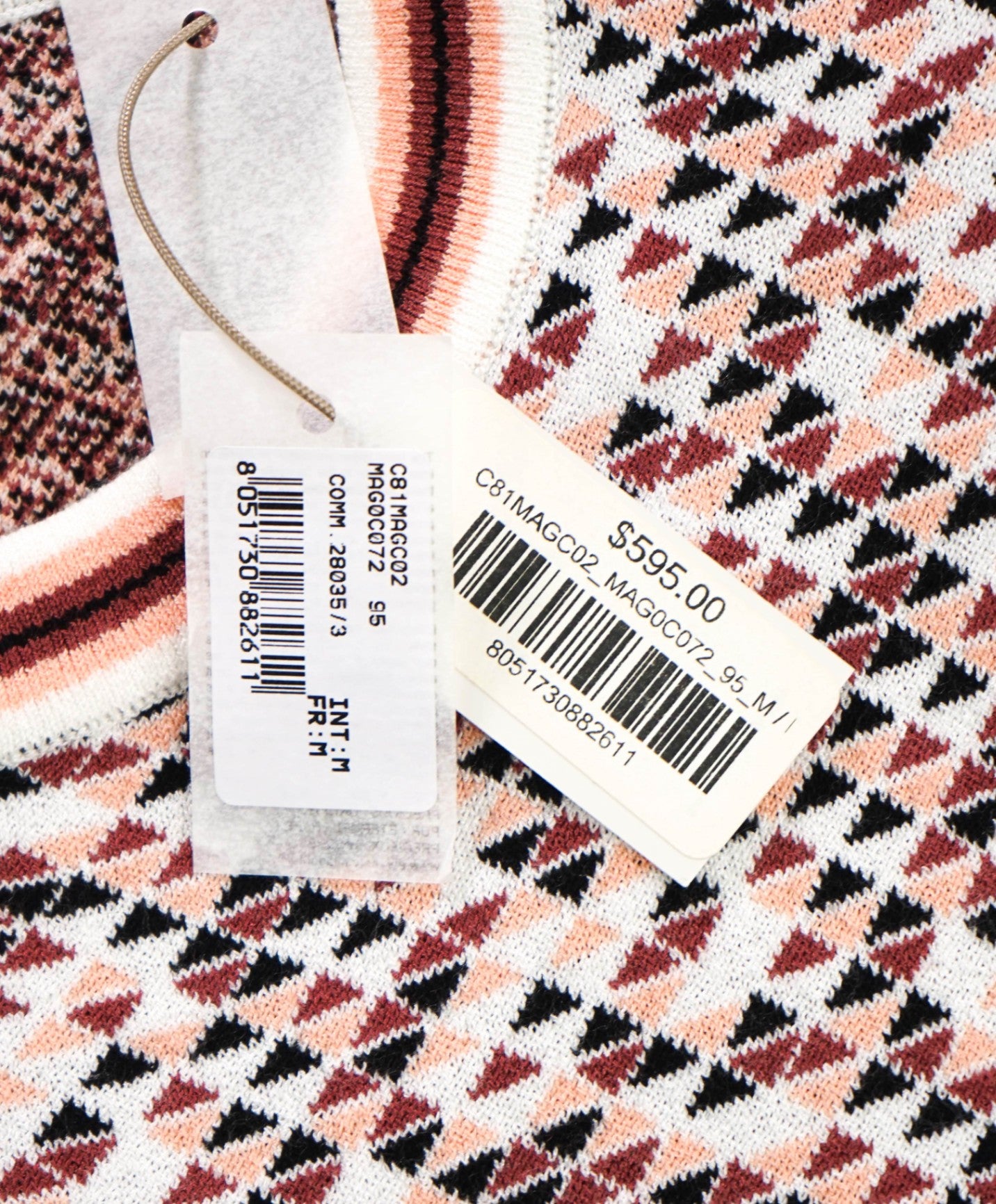 $595 ELEVENTY - Geometric Short Sleeve Sweatshirt - M