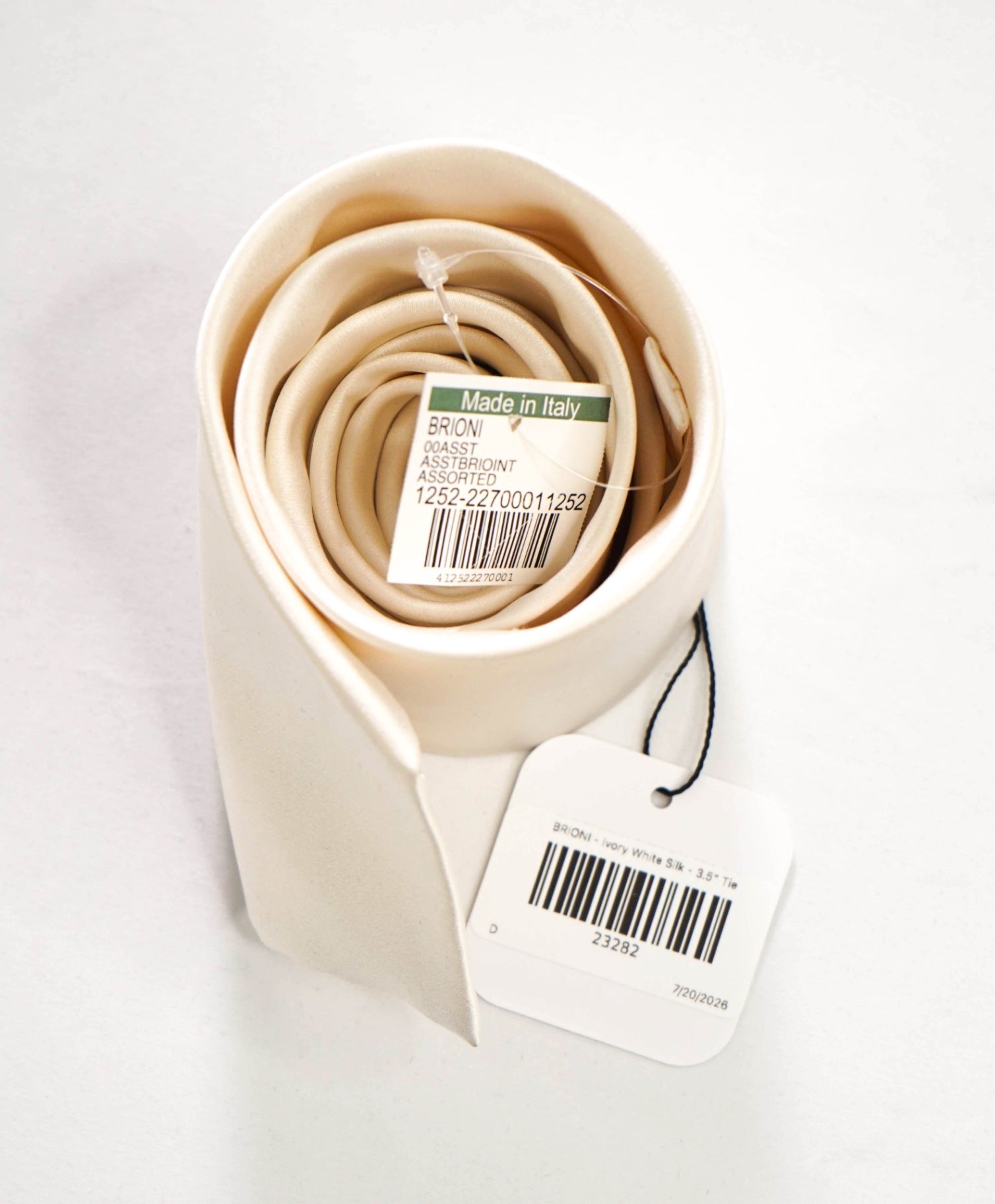 BRIONI - Ivory White Silk - 3.5" Tie