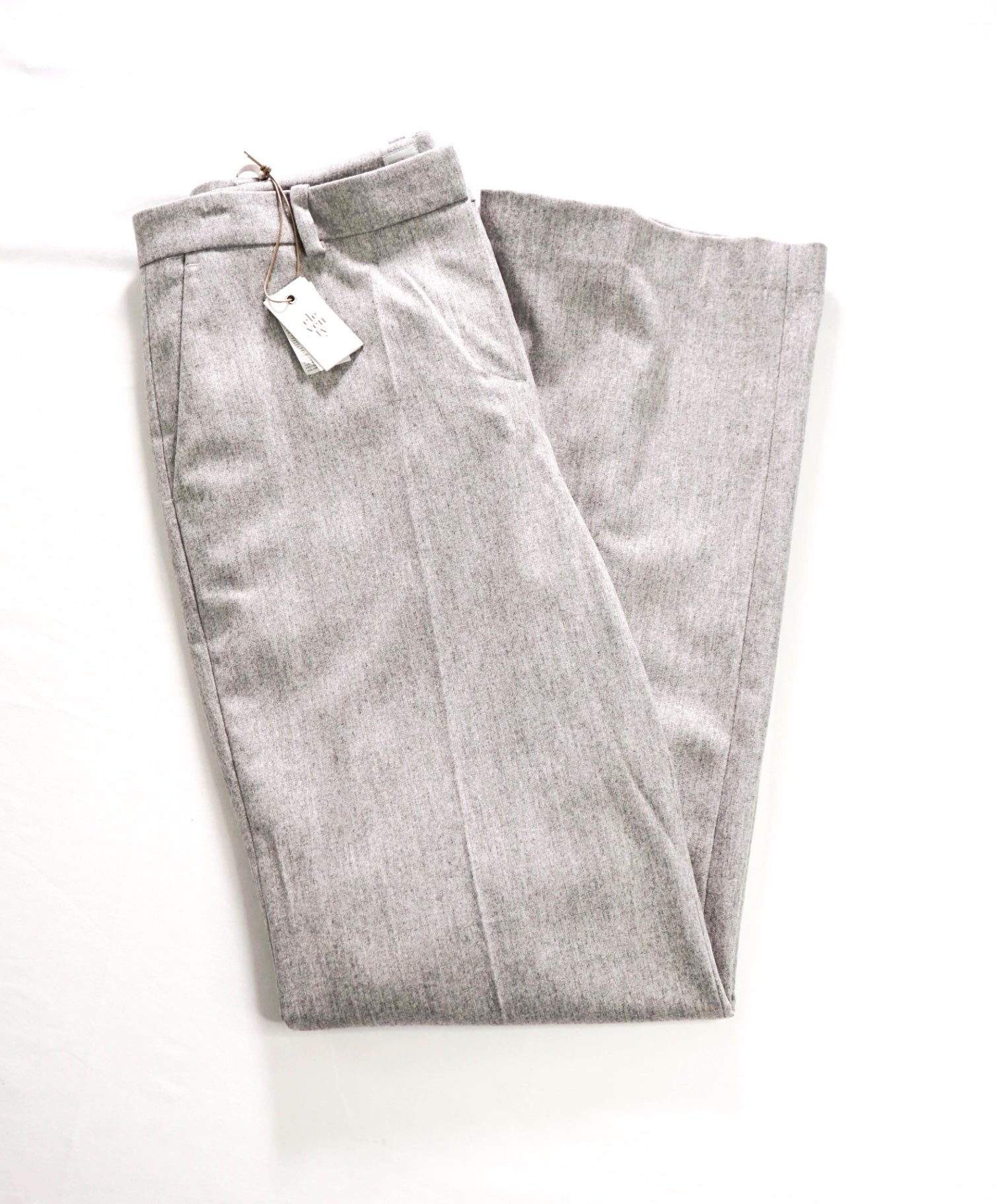 $545 ELEVENTY - Gray Flannel Wool/Cashmere Pants - 2US (40EU)
