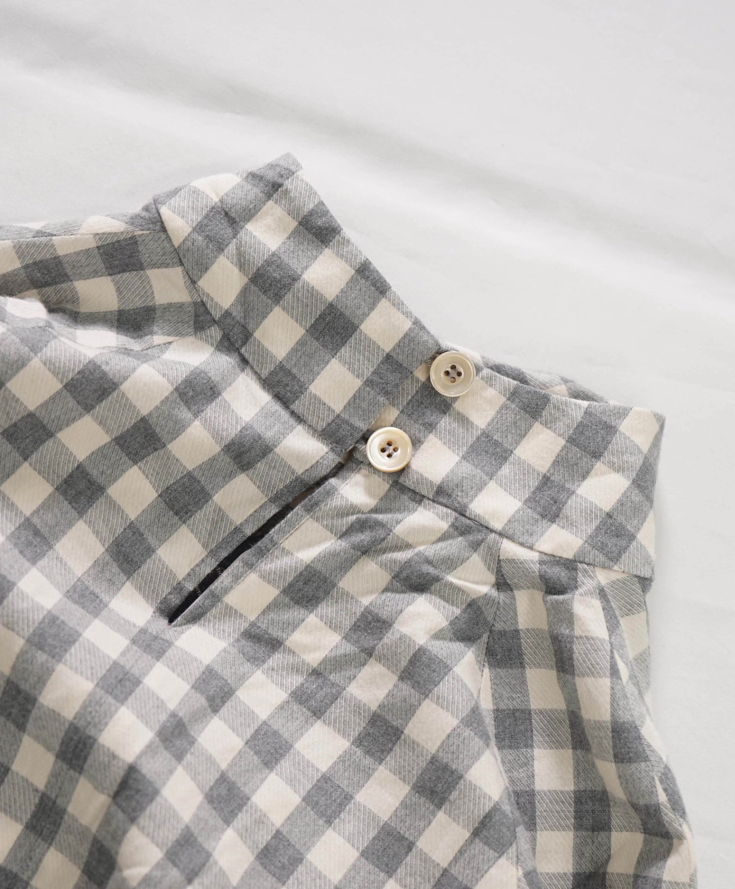 $795 ELEVENTY - Gray Gingham Flannel Cotton Shirt - 2