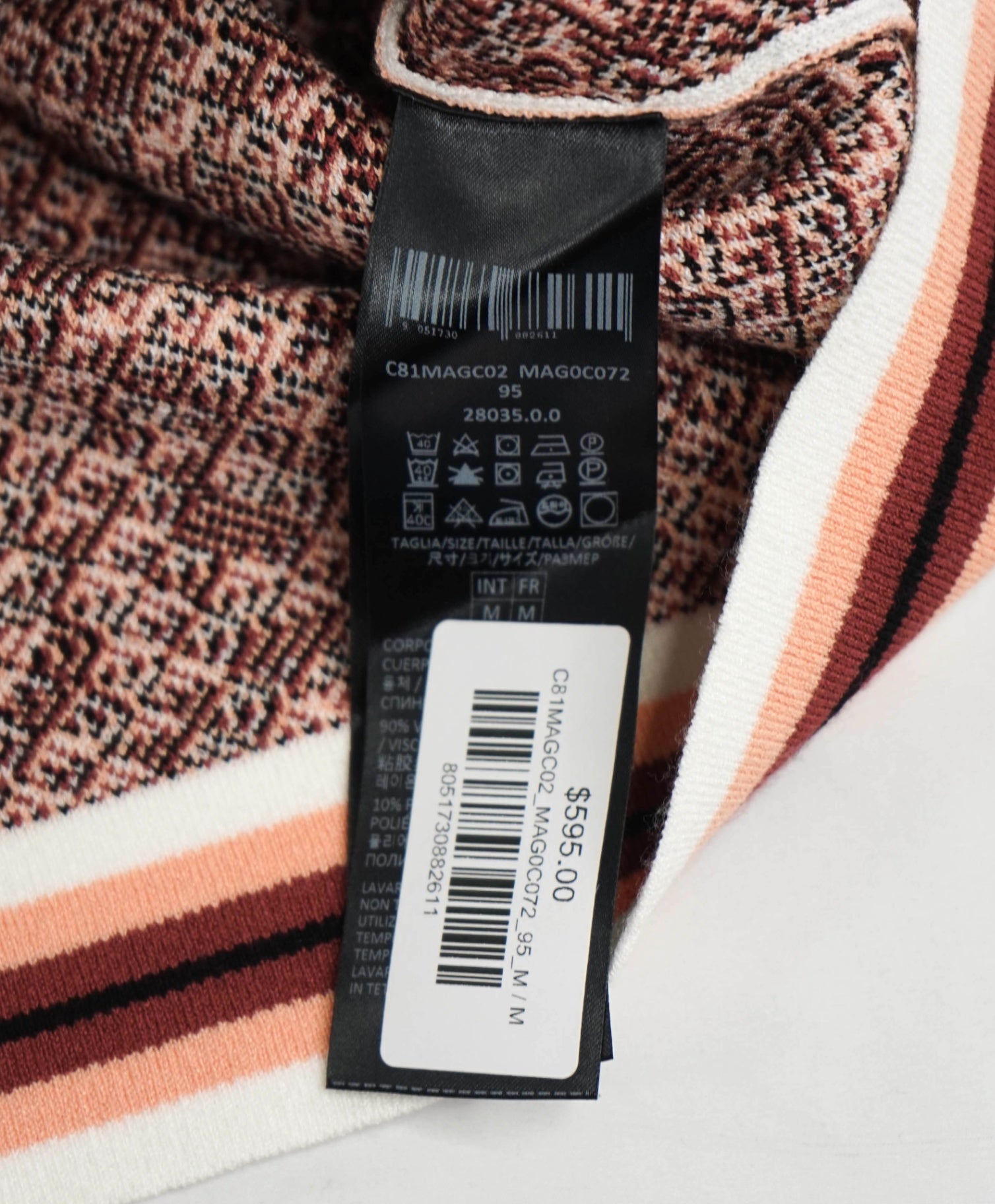 $595 ELEVENTY - Geometric Short Sleeve Sweatshirt - M