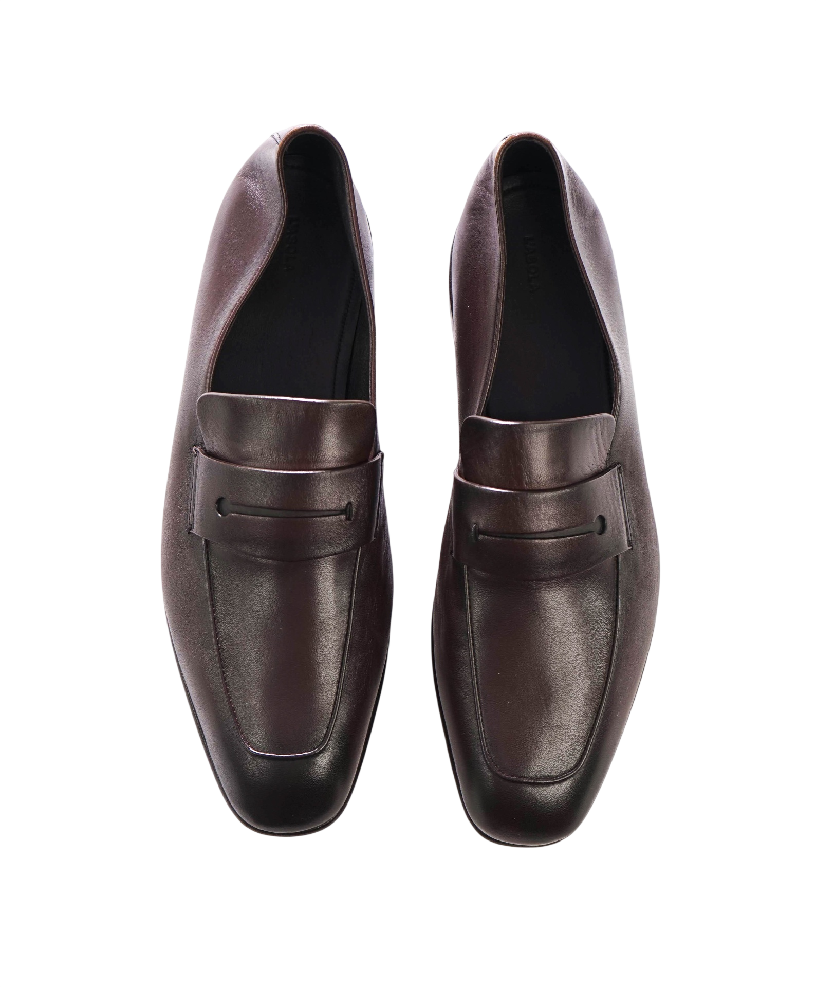 $950 ZEGNA - Dark Brown Leather Loafers - US 12 (11UK)