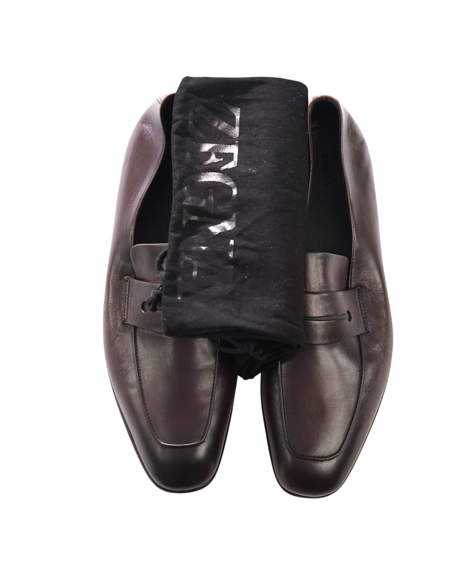 $950 ZEGNA - Dark Brown Leather Loafers - US 12 (11UK)