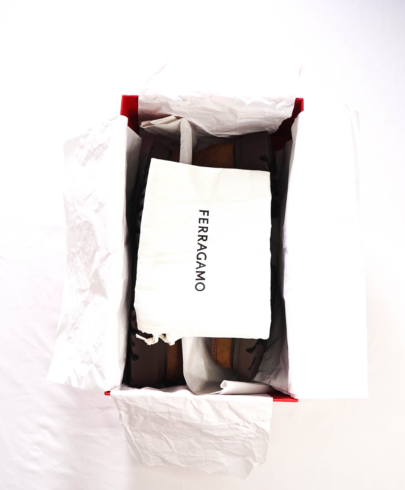 $1,090 FERRAGAMO - Brown Suede "COCOON" Loafers - 11.5 EE