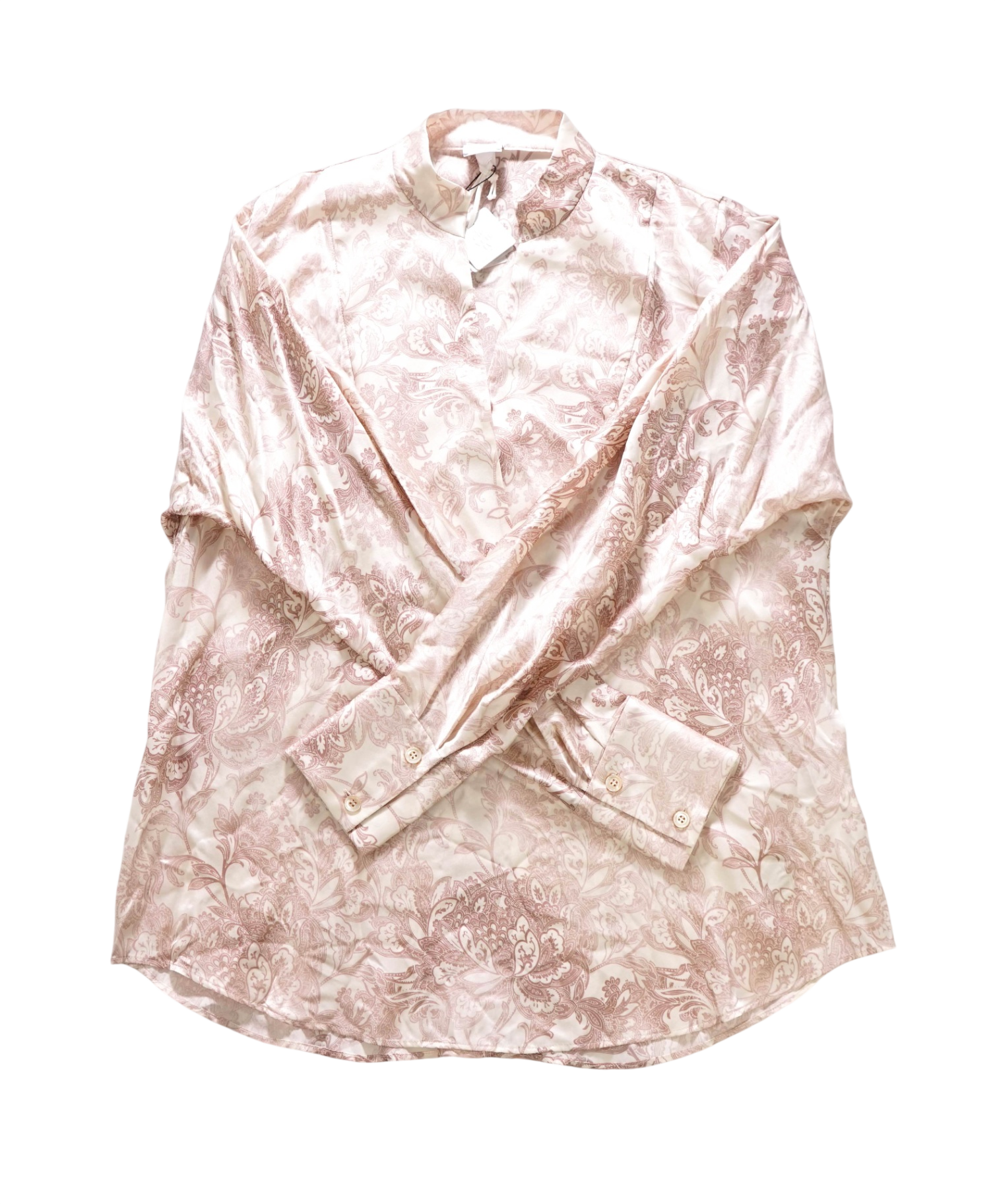 $795 ELEVENTY - Pink Floral PURE SILK Shirt - 2 US (40 EU)