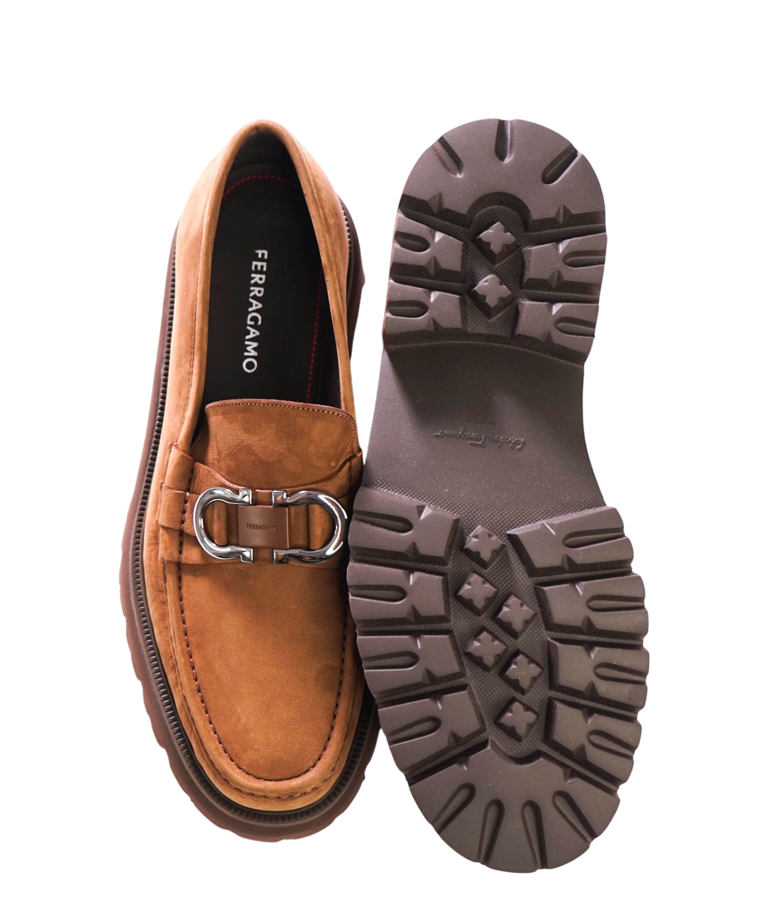 $1,090 FERRAGAMO - Brown Suede "COCOON" Loafers - 11 EE