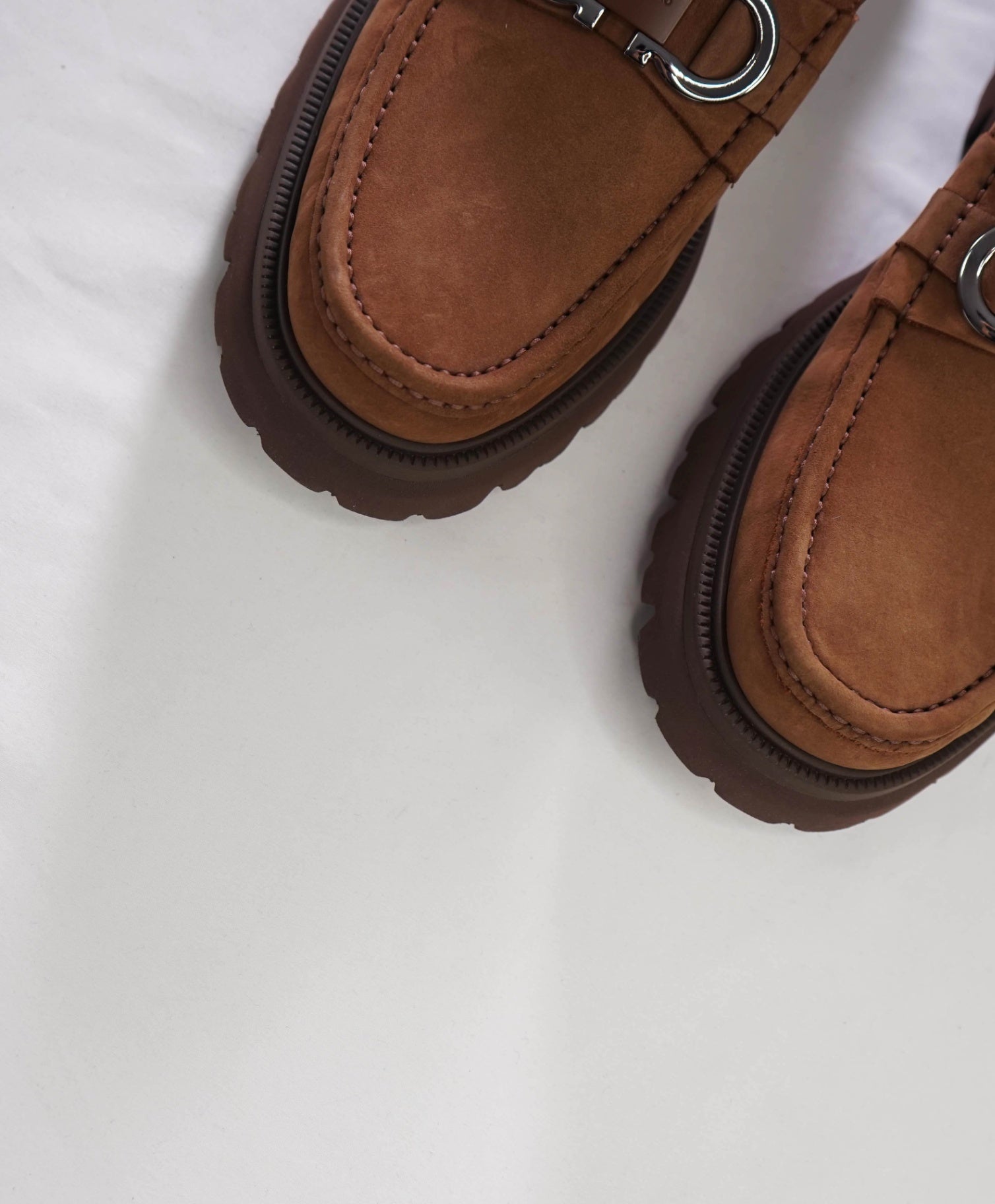 $1,090 FERRAGAMO - Brown Suede "COCOON" Loafers - 12 EE