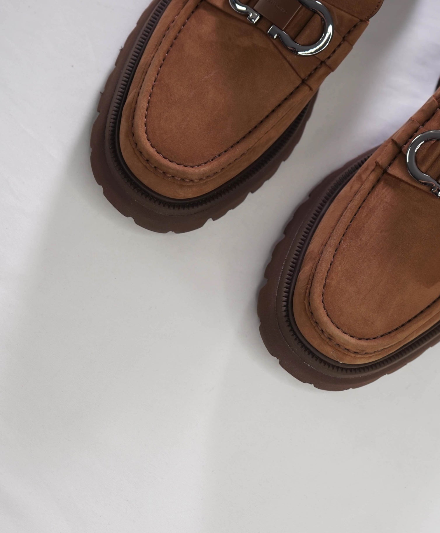 $1,090 FERRAGAMO - Brown Suede "COCOON" Loafers - 12 EE
