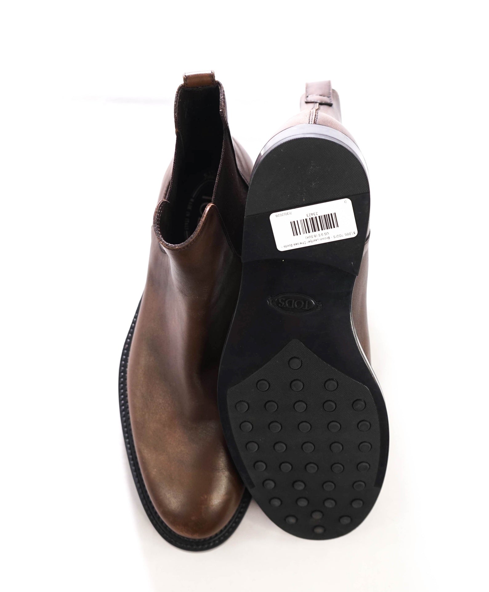 $1,095 TOD'S - Brown Leather Chelsea Boots - US 9.5 (8.5UK)