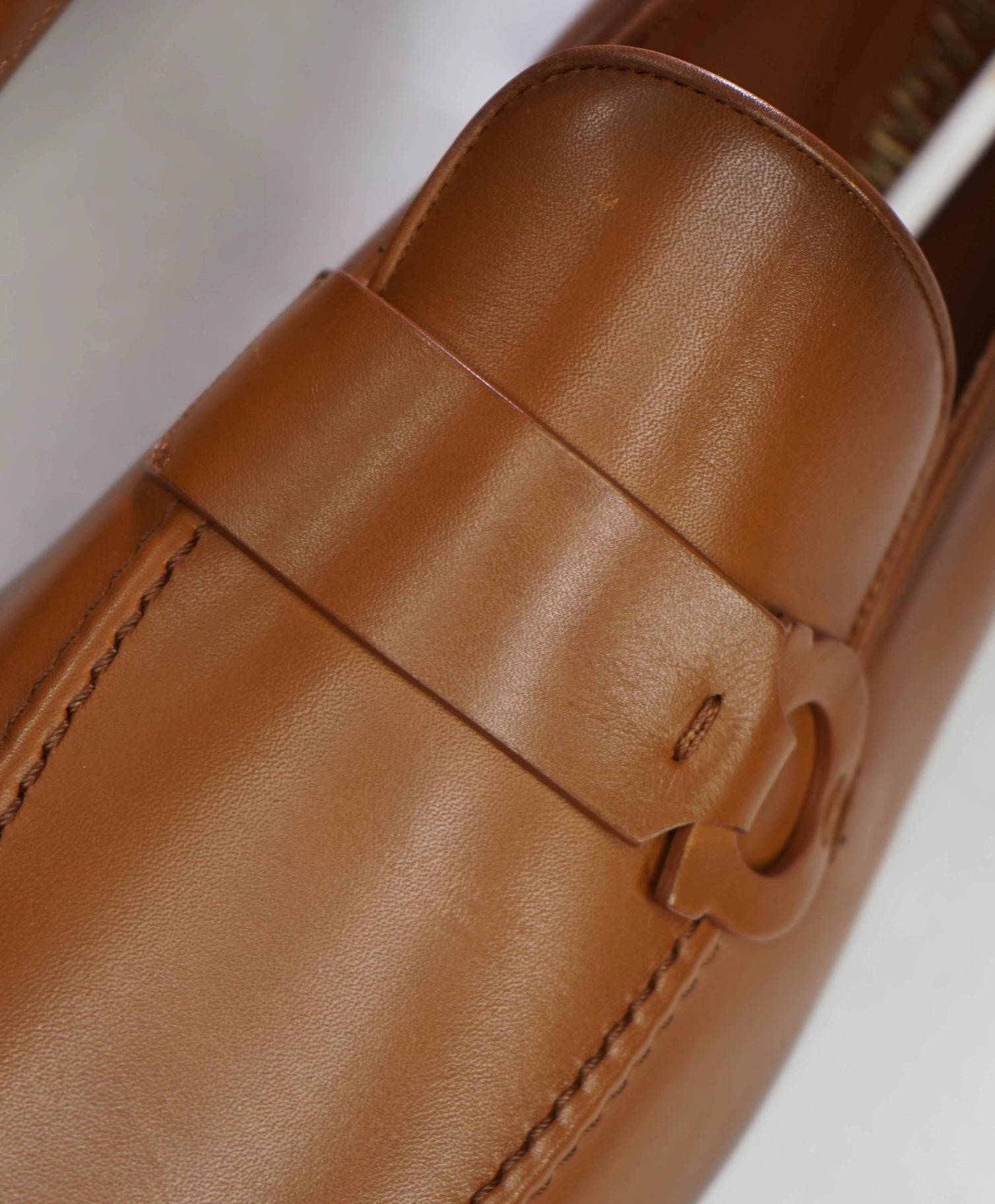 $1,050 FERRAGAMO - "BONNY" Brown Leather Loafers - 12 E