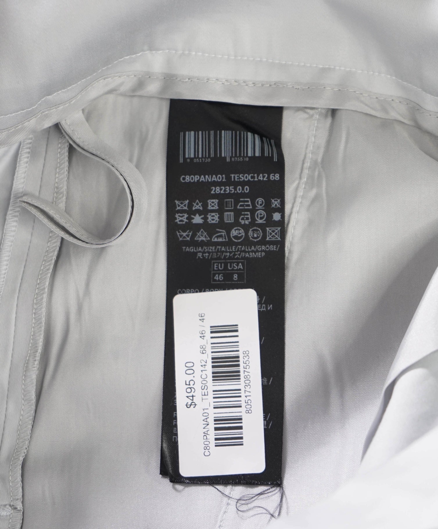 $495 ELEVENTY - Light Blue Cotton NewYork Pants - 8 US (46 EU)