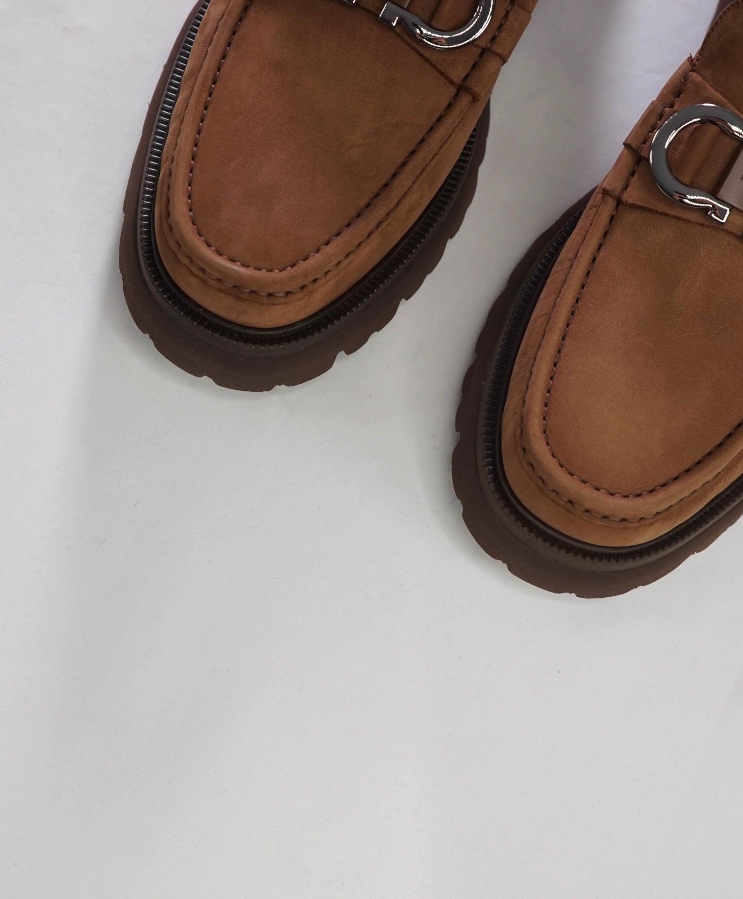 $1,090 FERRAGAMO - Brown Suede "COCOON" Loafers - 11.5 EE