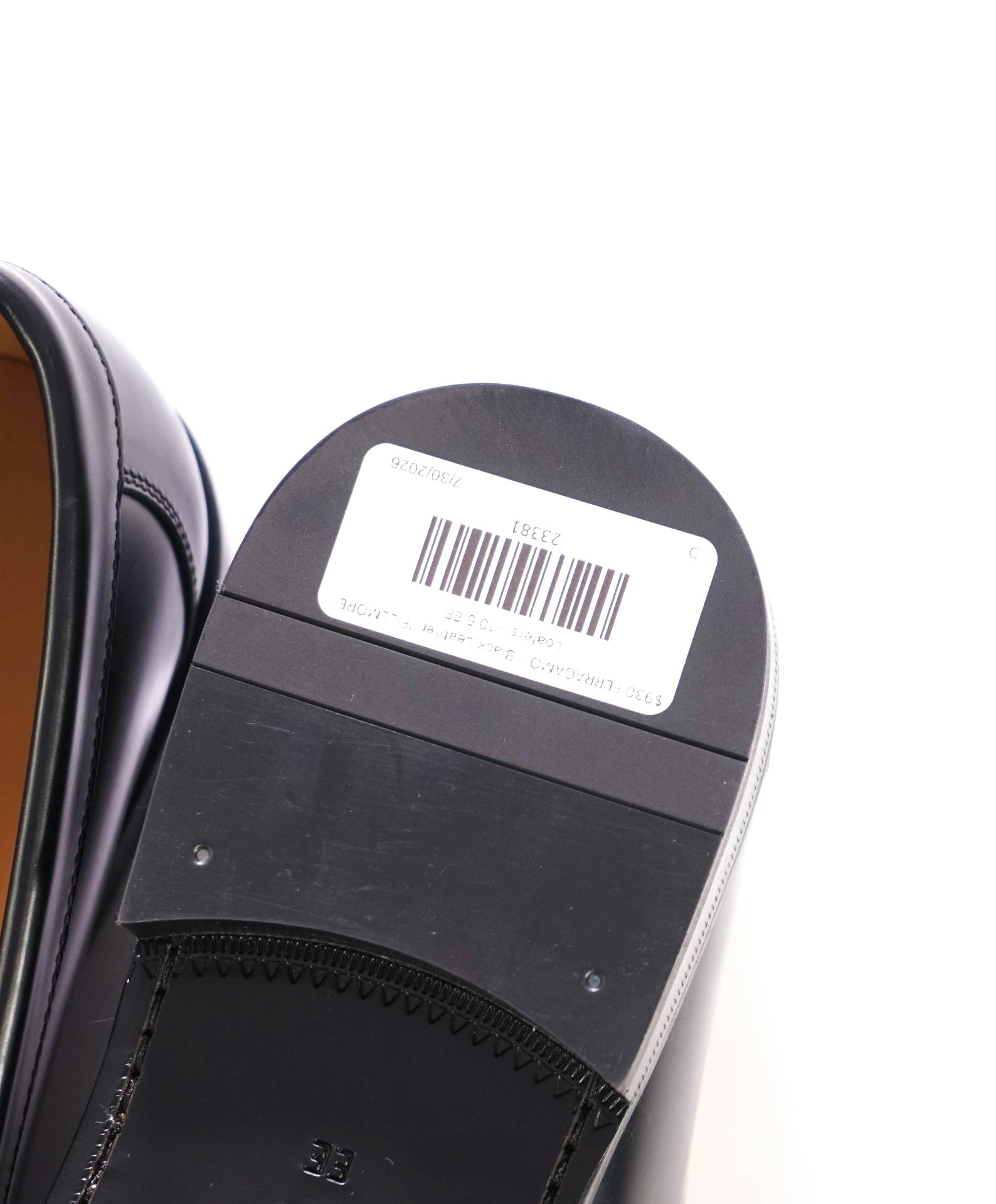 $930 FERRAGAMO - Black Leather "FILLMORE" Loafers - 10.5 EE