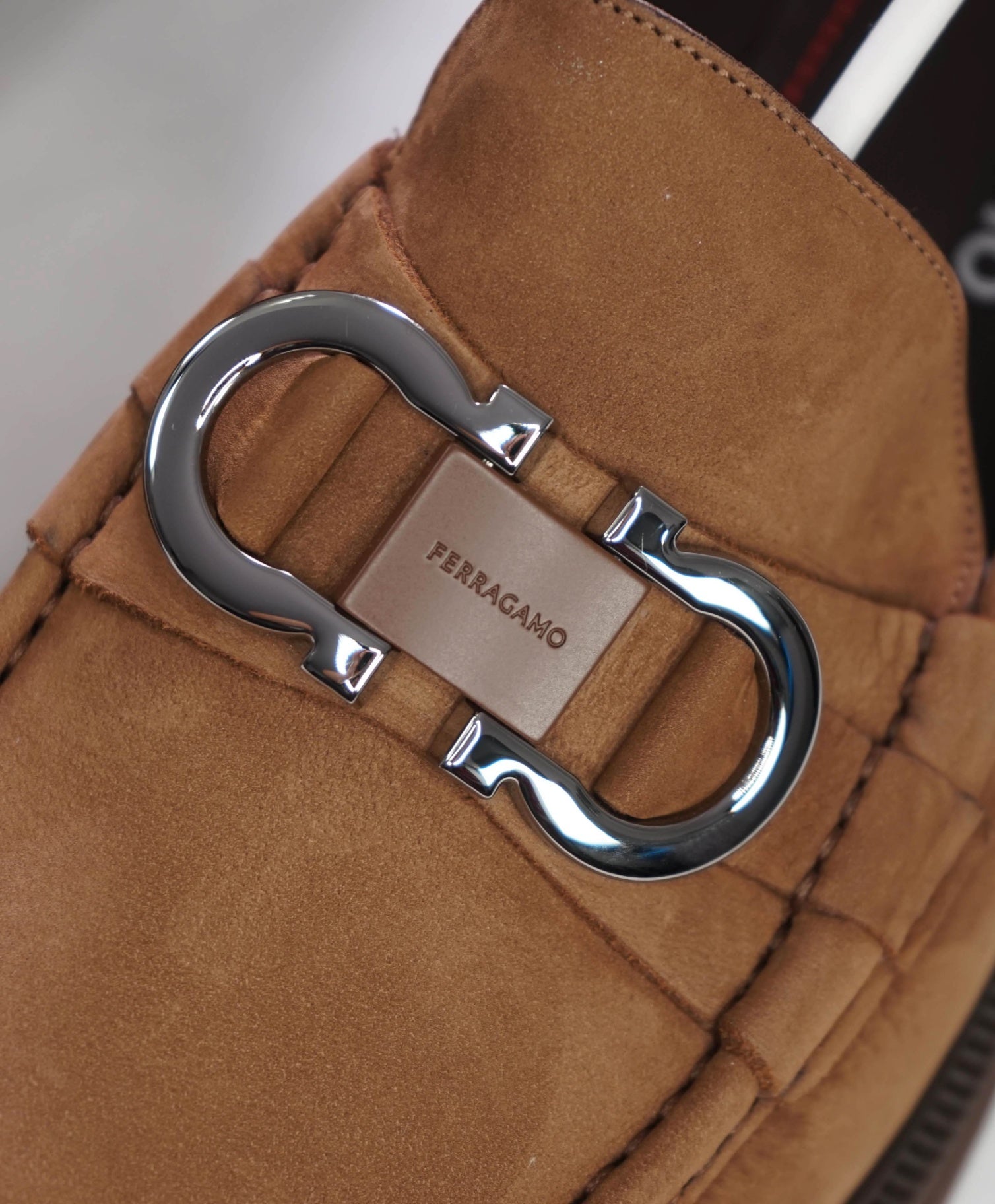 $1,090 FERRAGAMO - Brown Suede "COCOON" Loafers - 11.5 EE