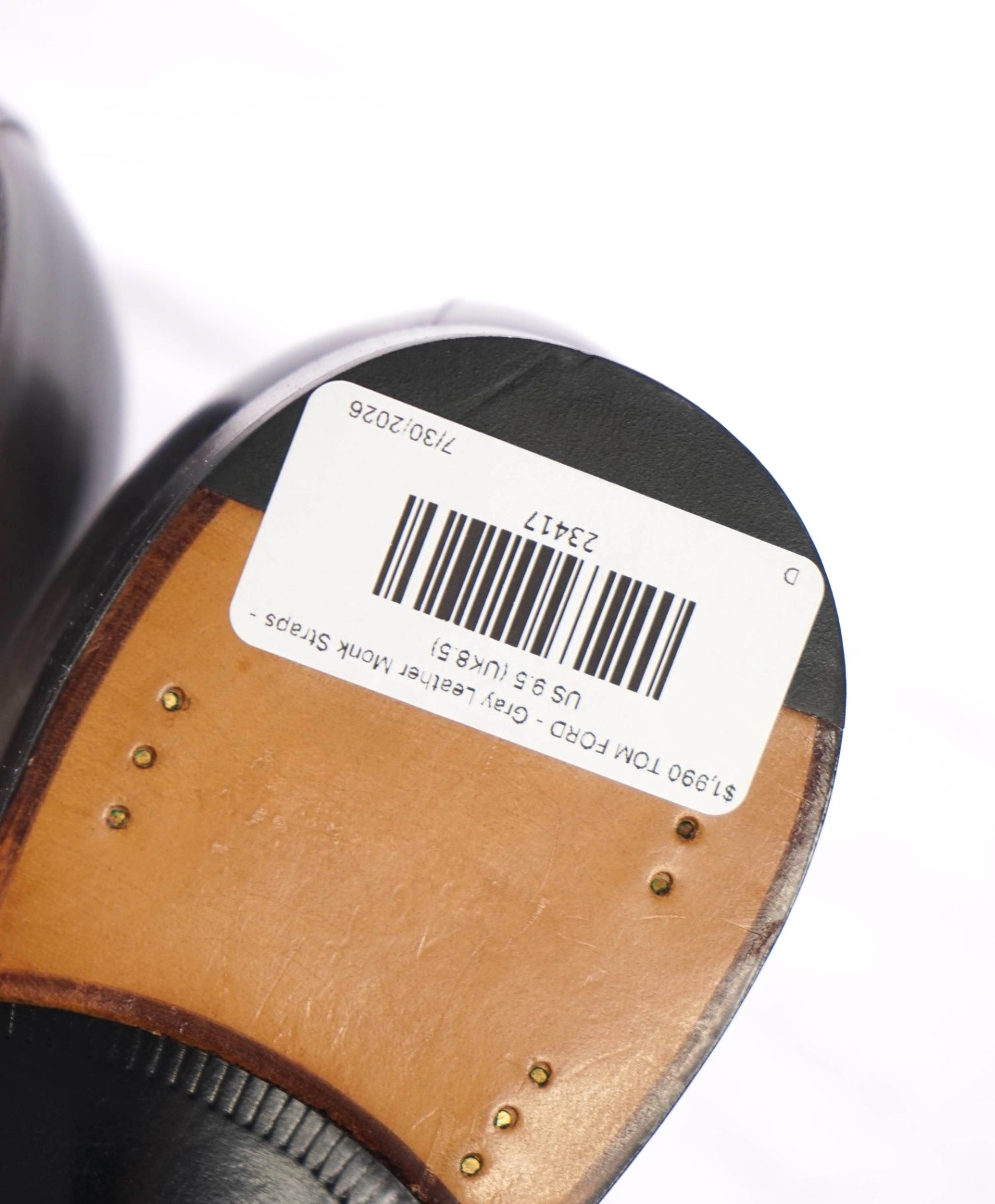 $1,990 TOM FORD - Gray Leather Monk Straps - US 9 (TF 8.5)