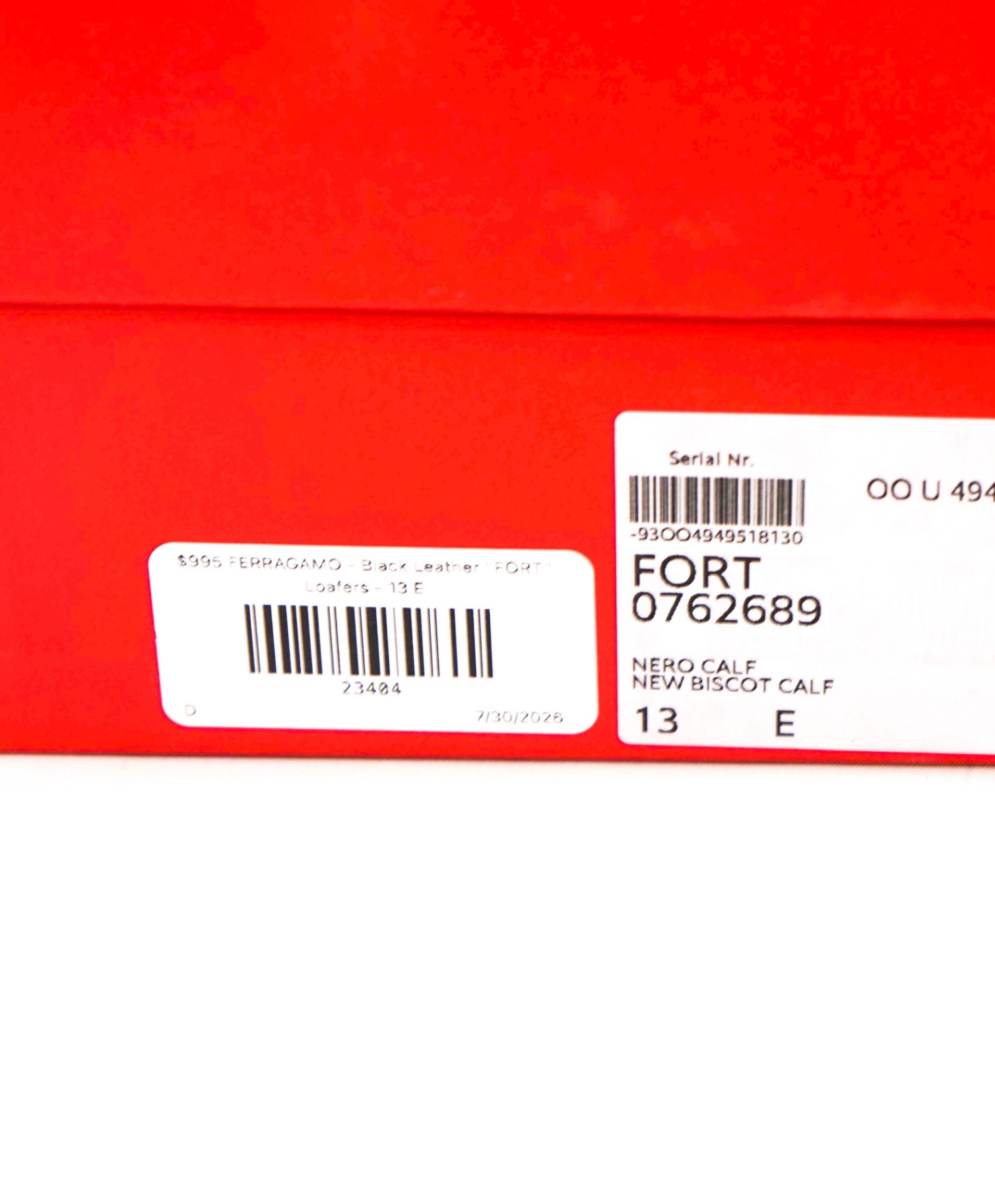$995 FERRAGAMO - Black Leather "FORT" Loafers - 13 E