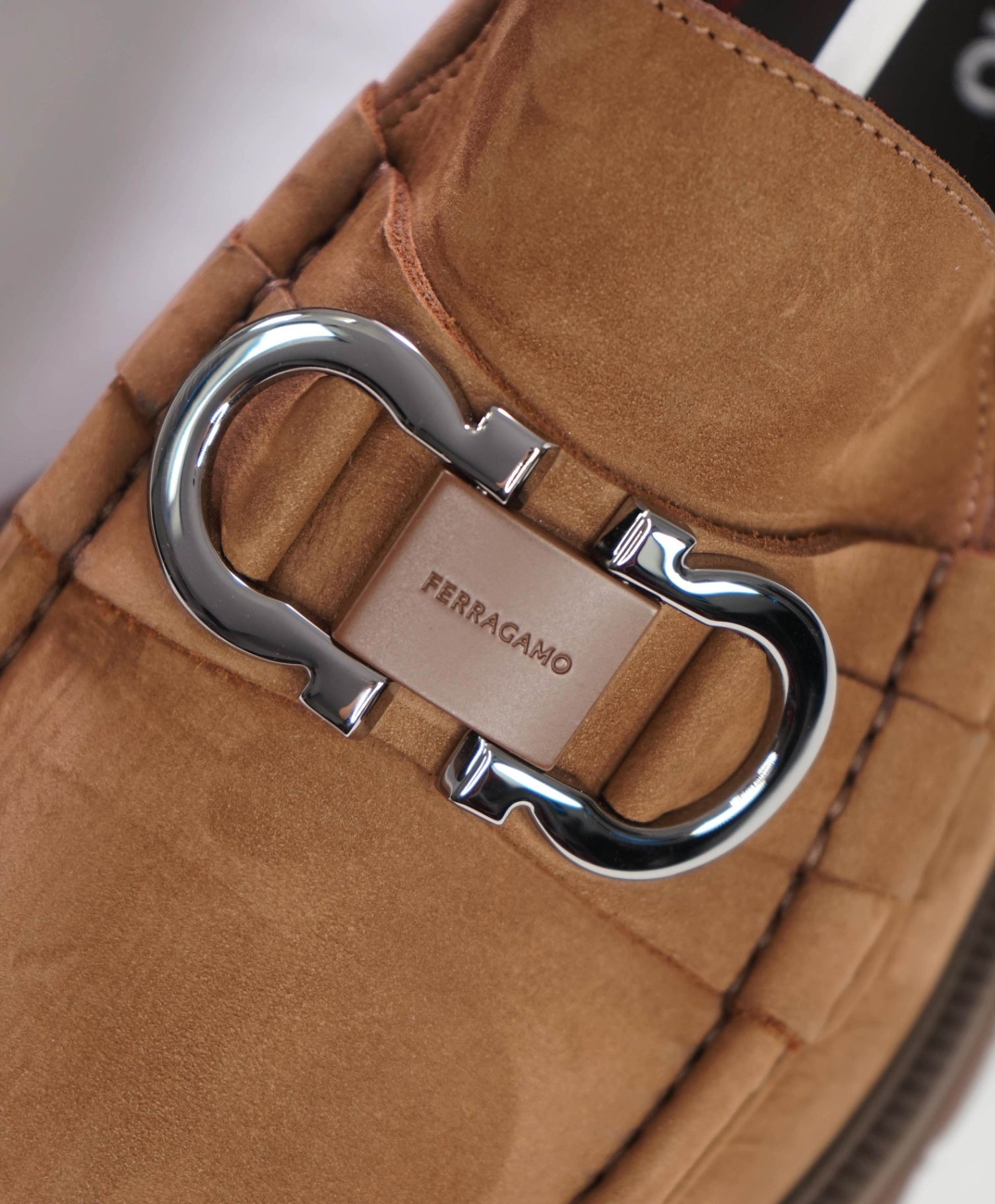 $1,090 FERRAGAMO - Brown Suede "COCOON" Loafers - 12 EE