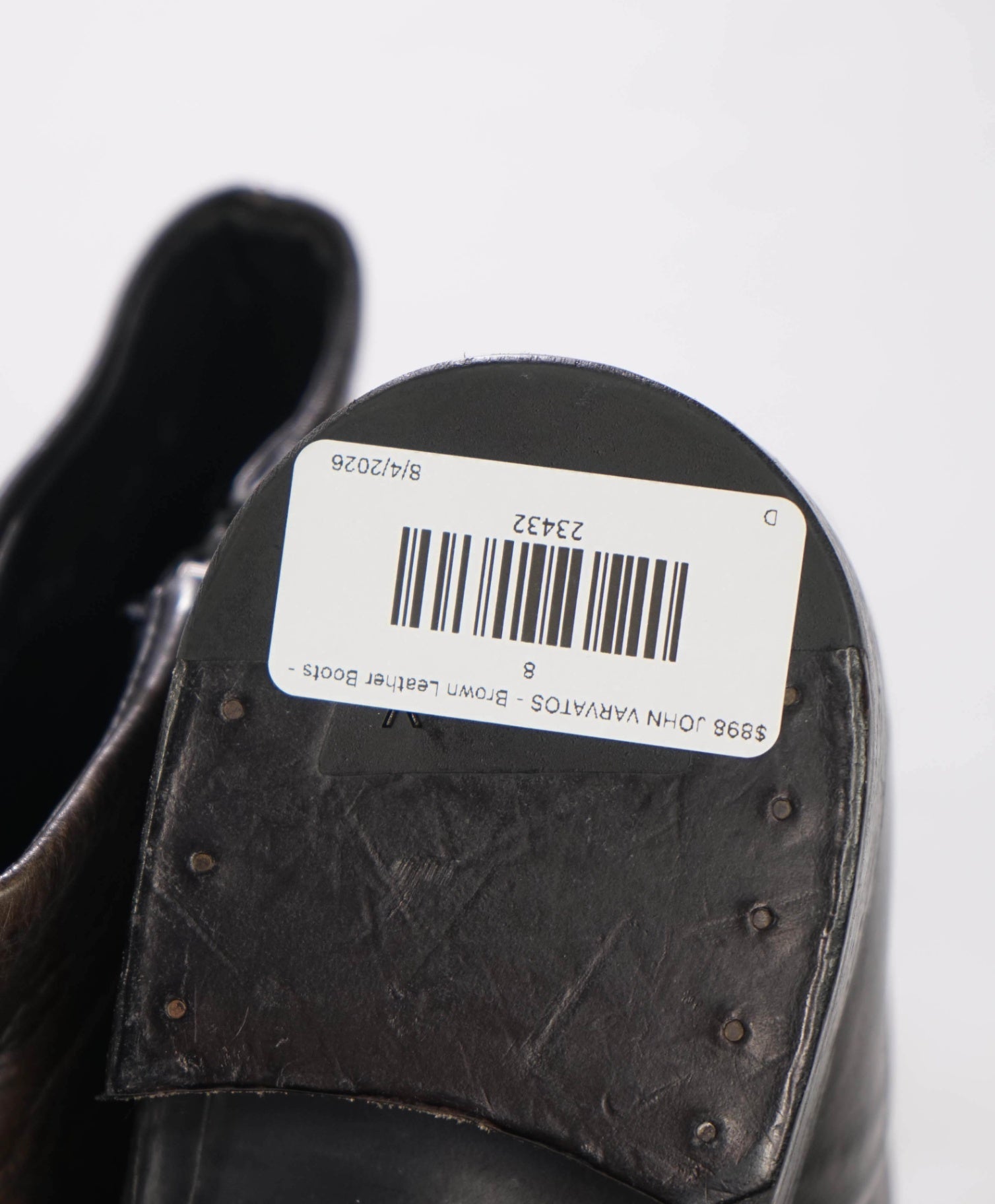 $898 JOHN VARVATOS - "GHOST" Brown Leather Boots - 8