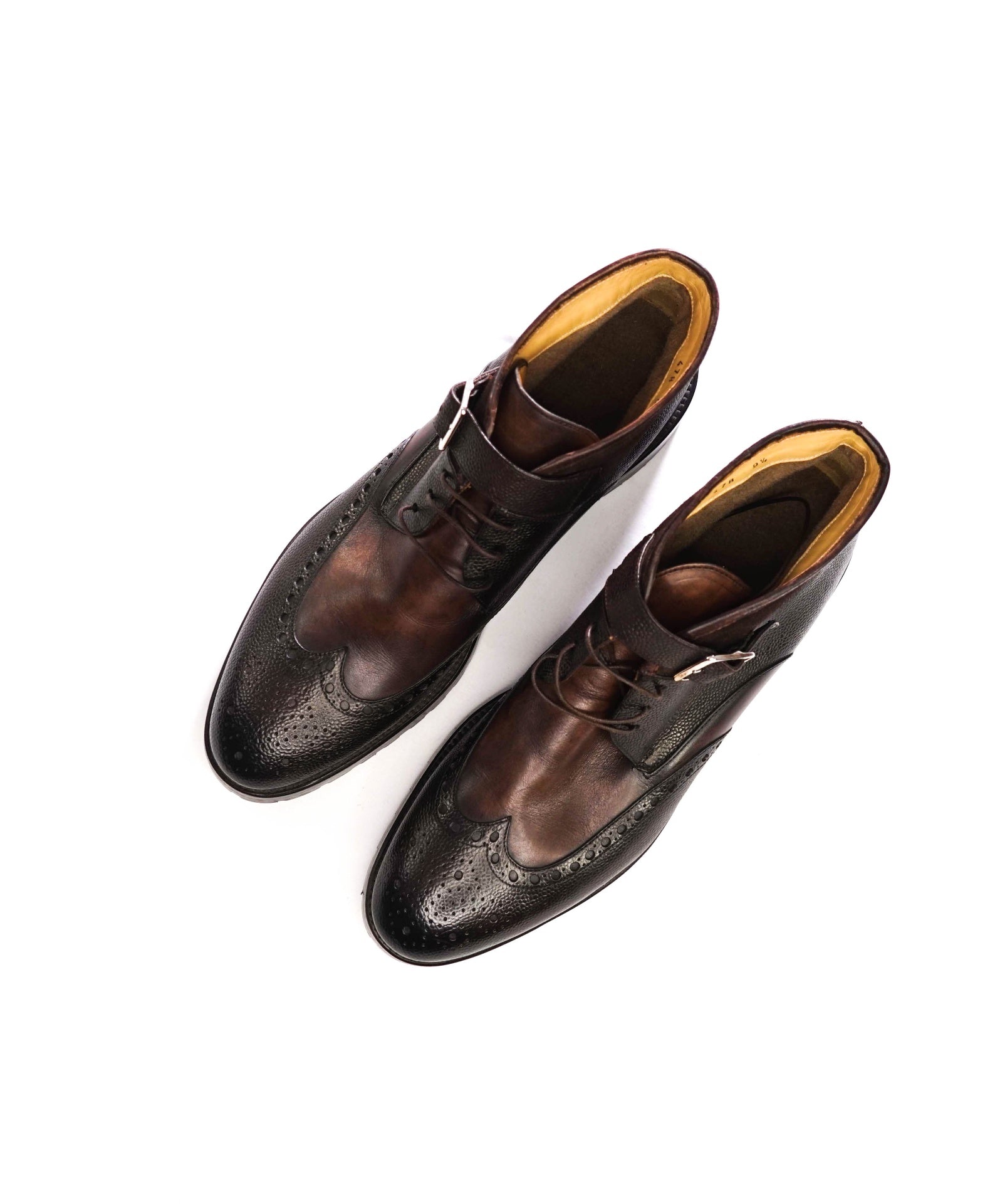 $950 SUTOR MANTELLASSI - Brown Leather Boots - US 10.5 (9.5UK)