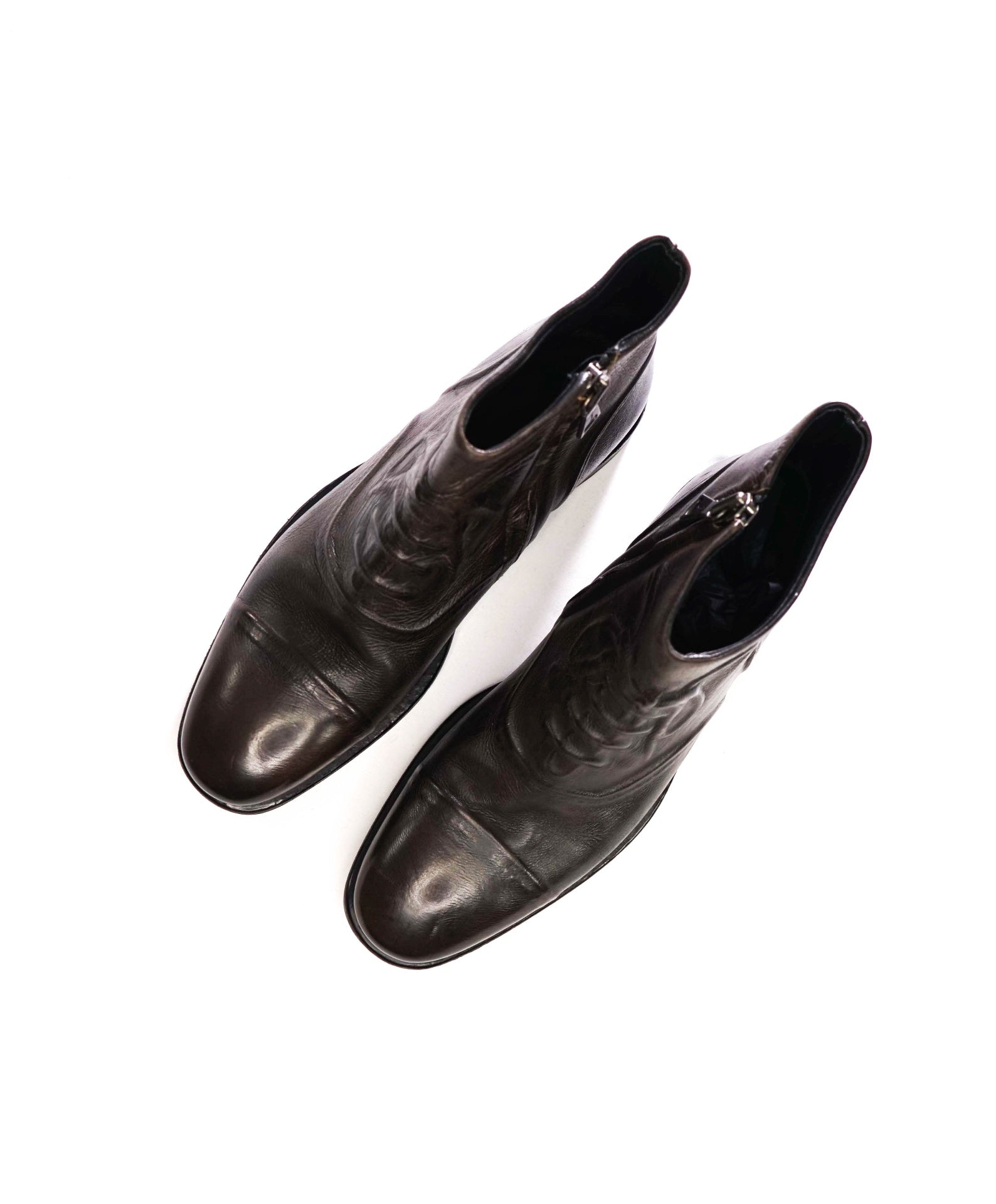 $898 JOHN VARVATOS - "GHOST" Brown Leather Boots - 8