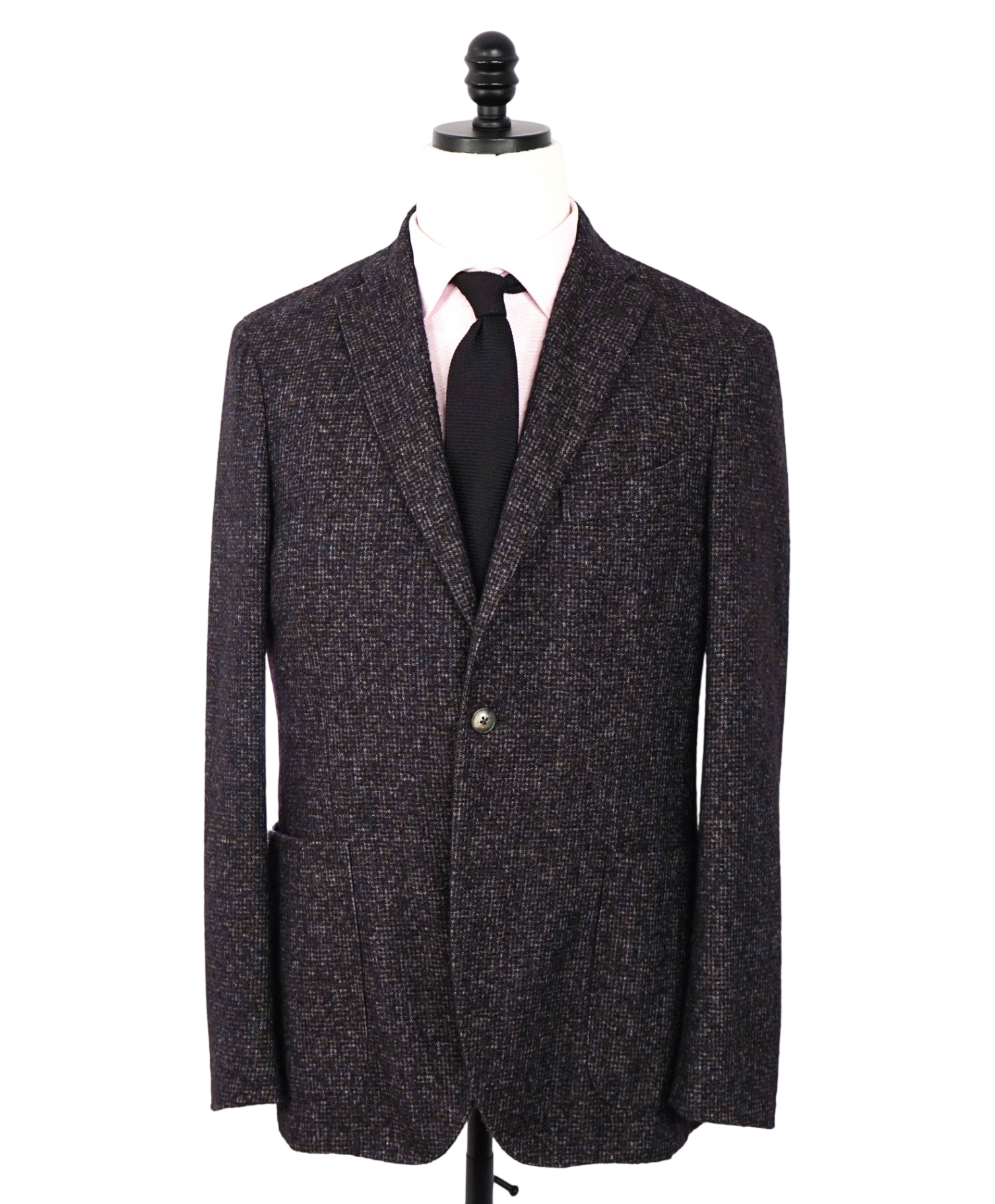 $1,400 BOGLIOLI - Brown/Navy Alpaca/Wool Blazer - 40R