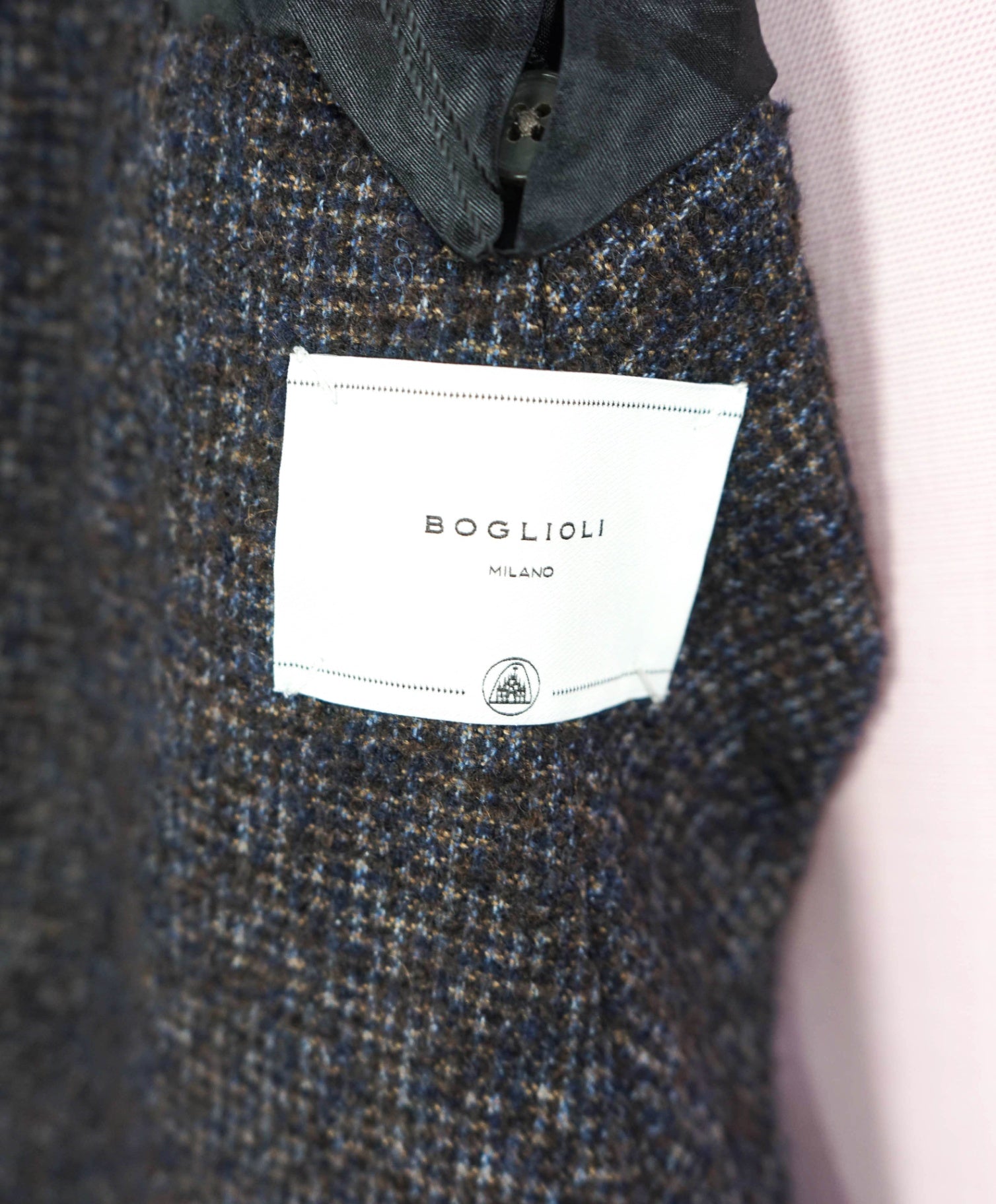 $1,400 BOGLIOLI - Brown/Navy Alpaca/Wool Blazer - 40R