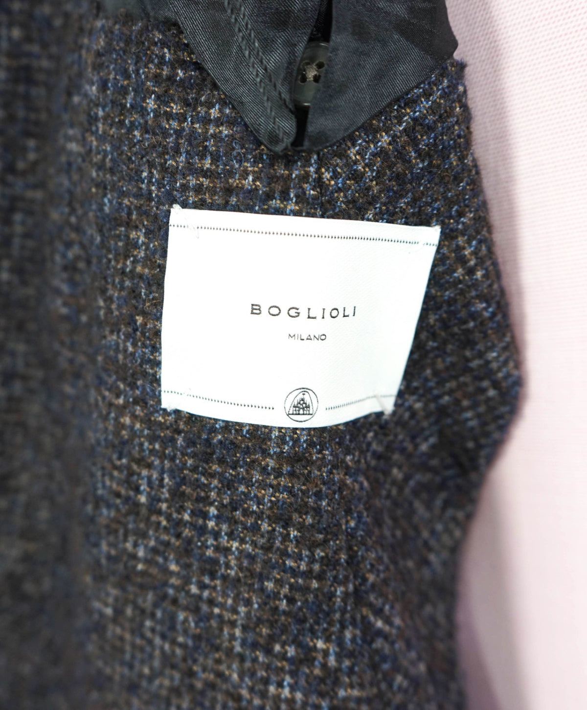 $1,400 BOGLIOLI - Brown/Navy Alpaca/Wool Blazer - 40R