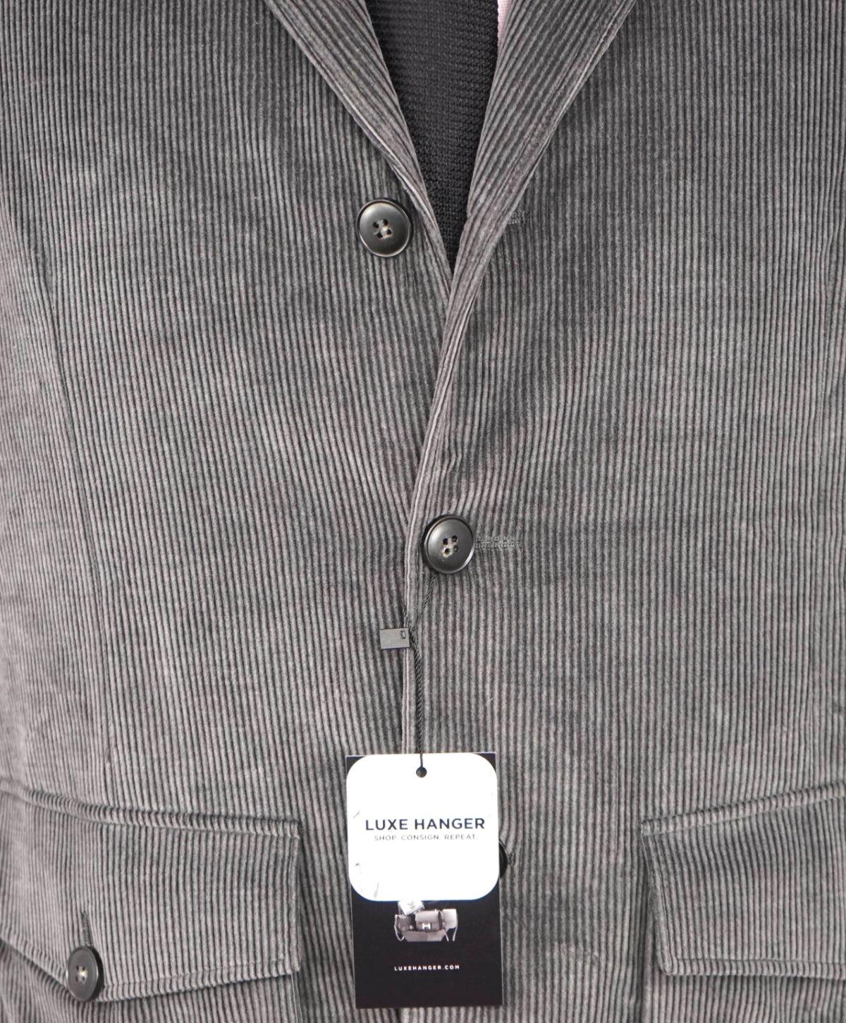 $3,075 CANALI - Gray Cashmere/Cotton Corduroy Jacket - 38R