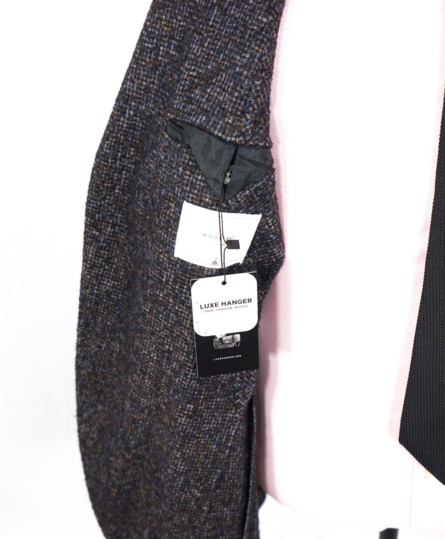$1,400 BOGLIOLI - Brown/Navy Alpaca/Wool Blazer - 40R