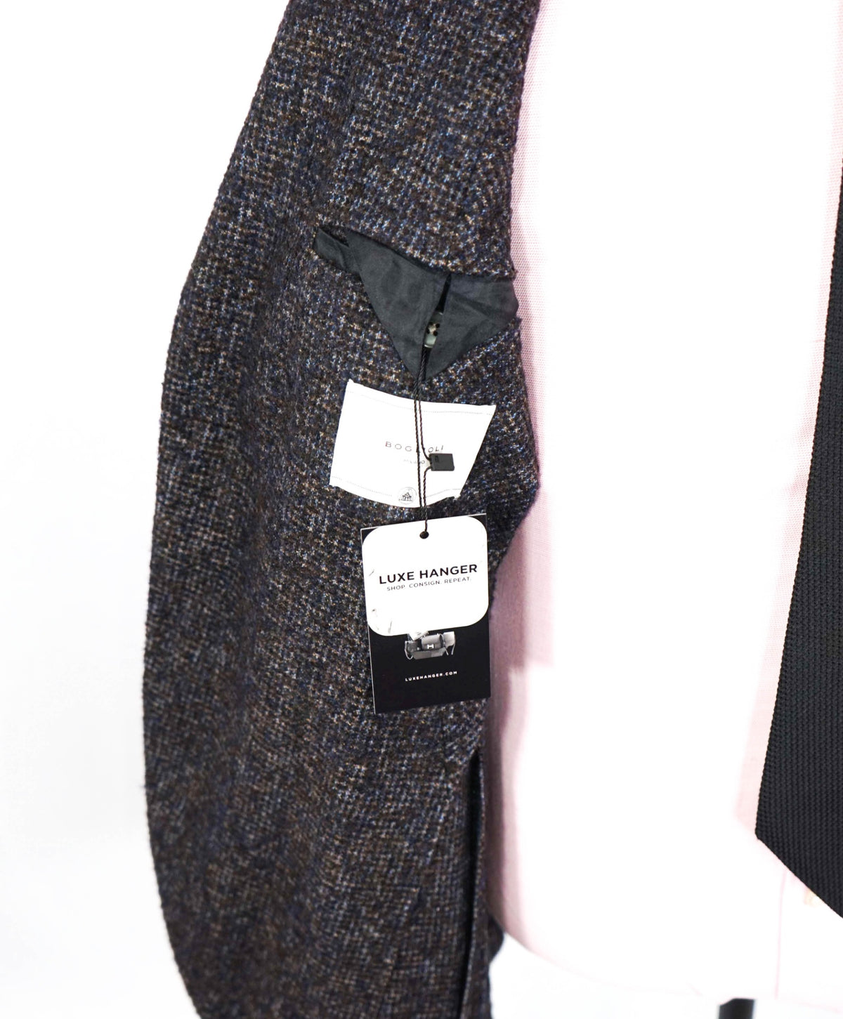 $1,400 BOGLIOLI - Brown/Navy Alpaca/Wool Blazer - 40R