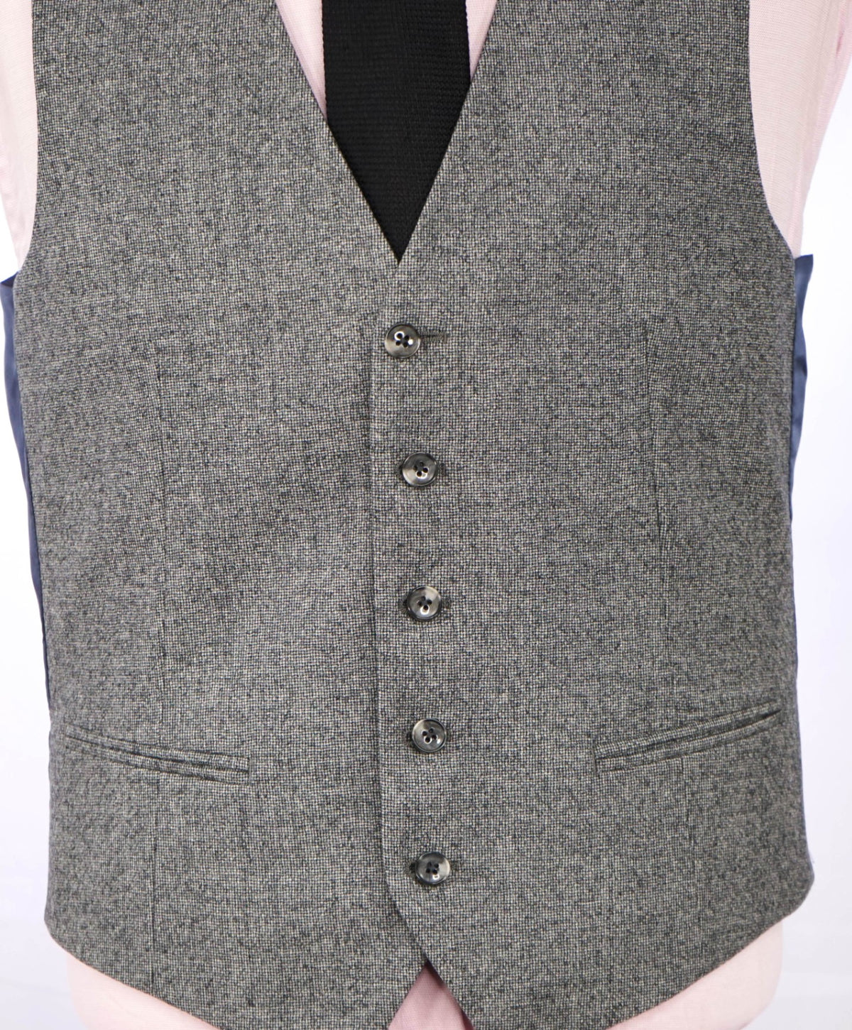 $927 SUITSUPPLY - Gray Houndstooth Wool 3-Piece Suit - 38R