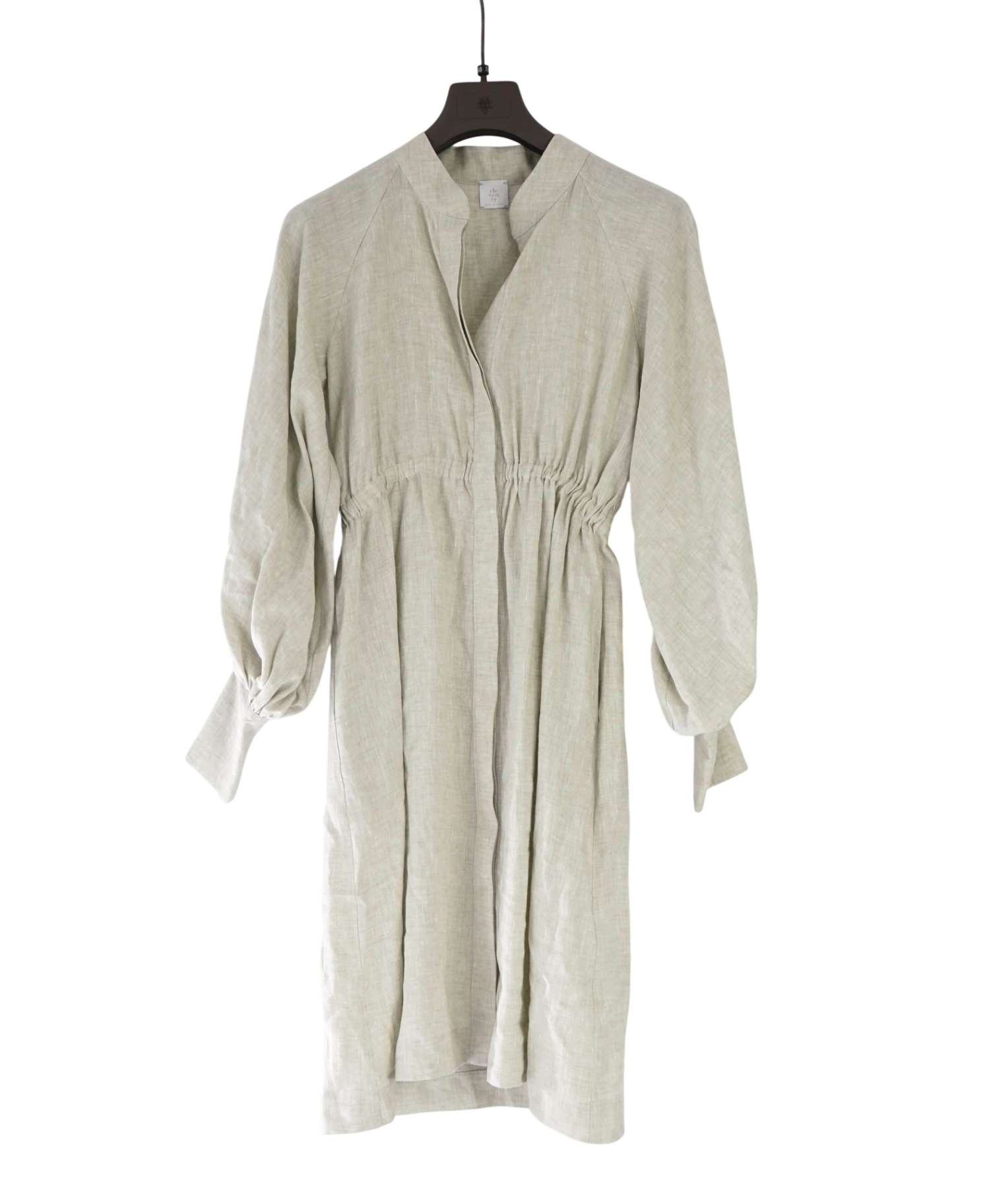 $895 ELEVENTY - Green Linen Dress - 2