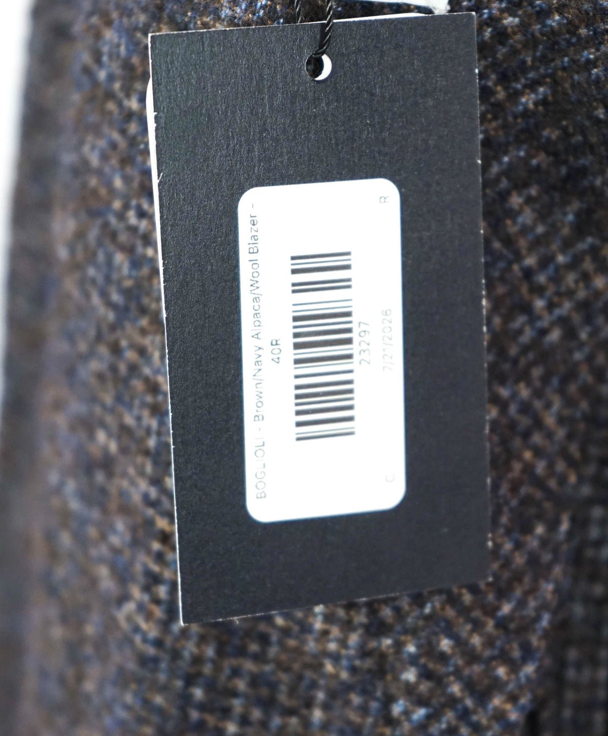 $1,400 BOGLIOLI - Brown/Navy Alpaca/Wool Blazer - 40R