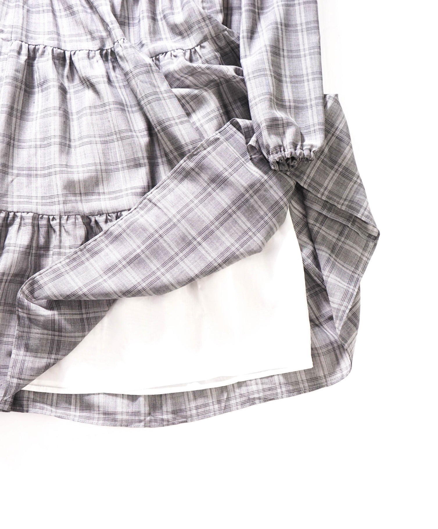 $795 ELEVENTY - Gray Plaid Wool Blend Dress - 2