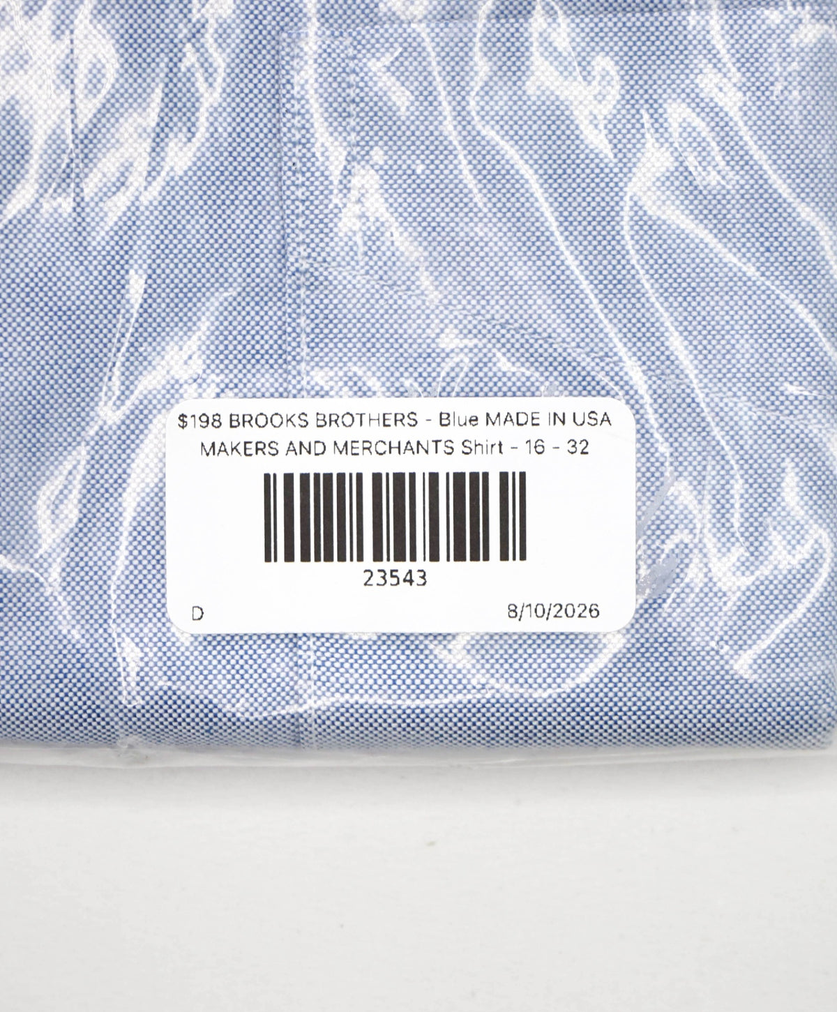 $198 BROOKS BROTHERS - Blue MADE IN USA MAKERS AND MERCHANTS Shirt - 16 - 32