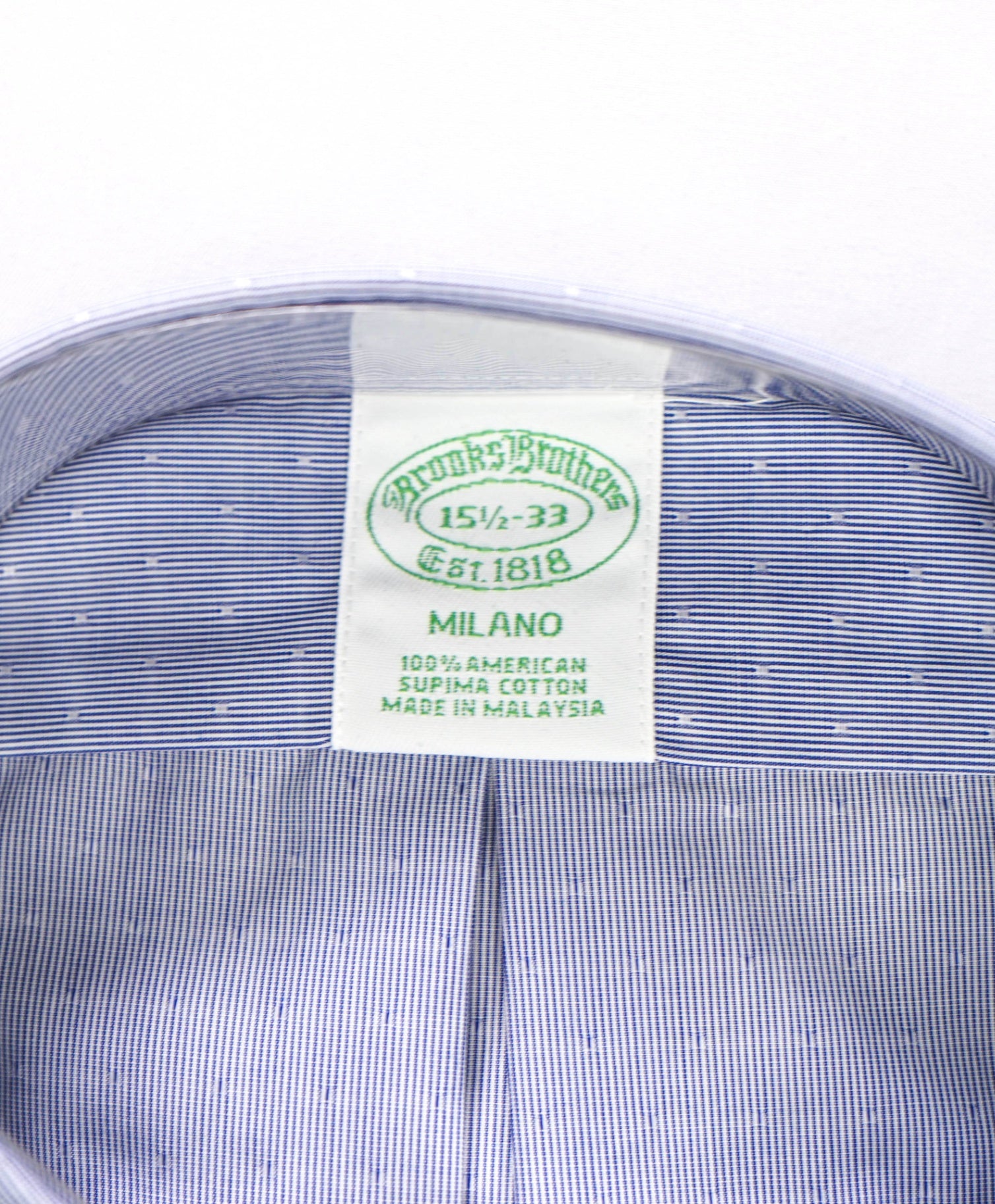 $128 BROOKS BROTHERS - Blue Micro NON-IRON MILANO Shirt - 15.5 - 33