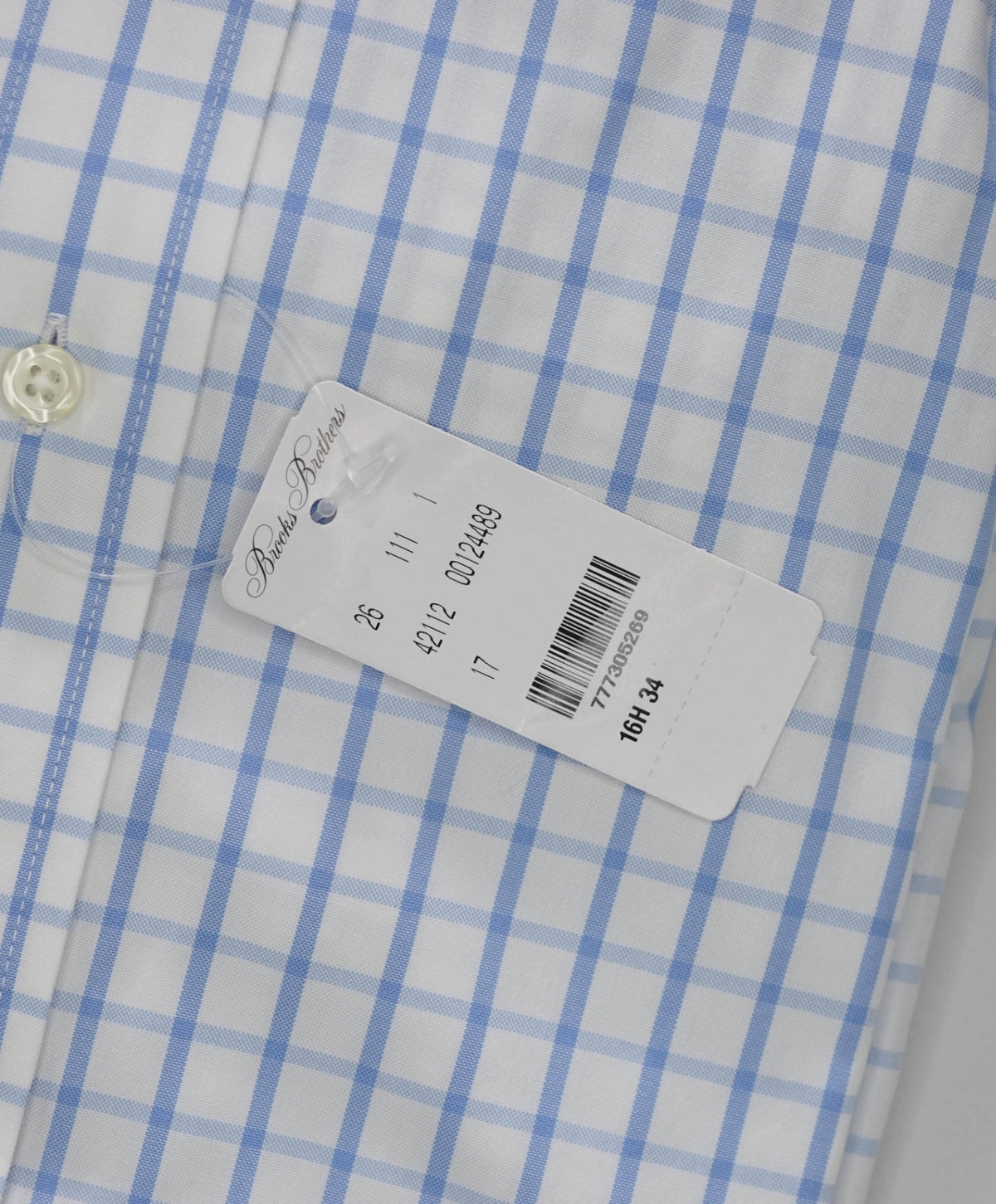 $128 BROOKS BROTHERS - Blue Gingham NON-IRON REGENT Shirt - 16.5 - 34