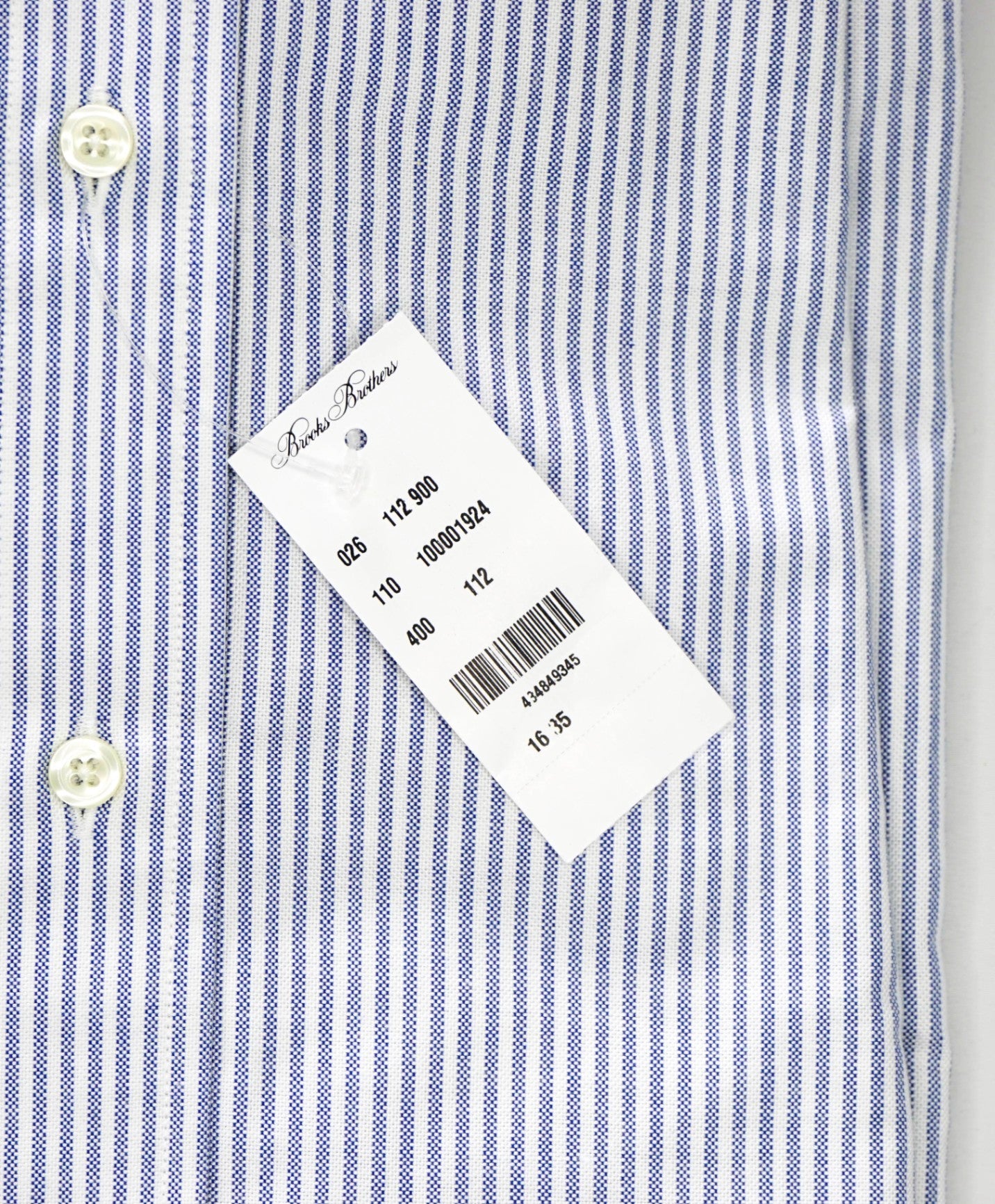 $198 BROOKS BROTHERS - Blue Stripe MADE IN USA MAKERS AND MERCHANTS Shirt - 16 - 35