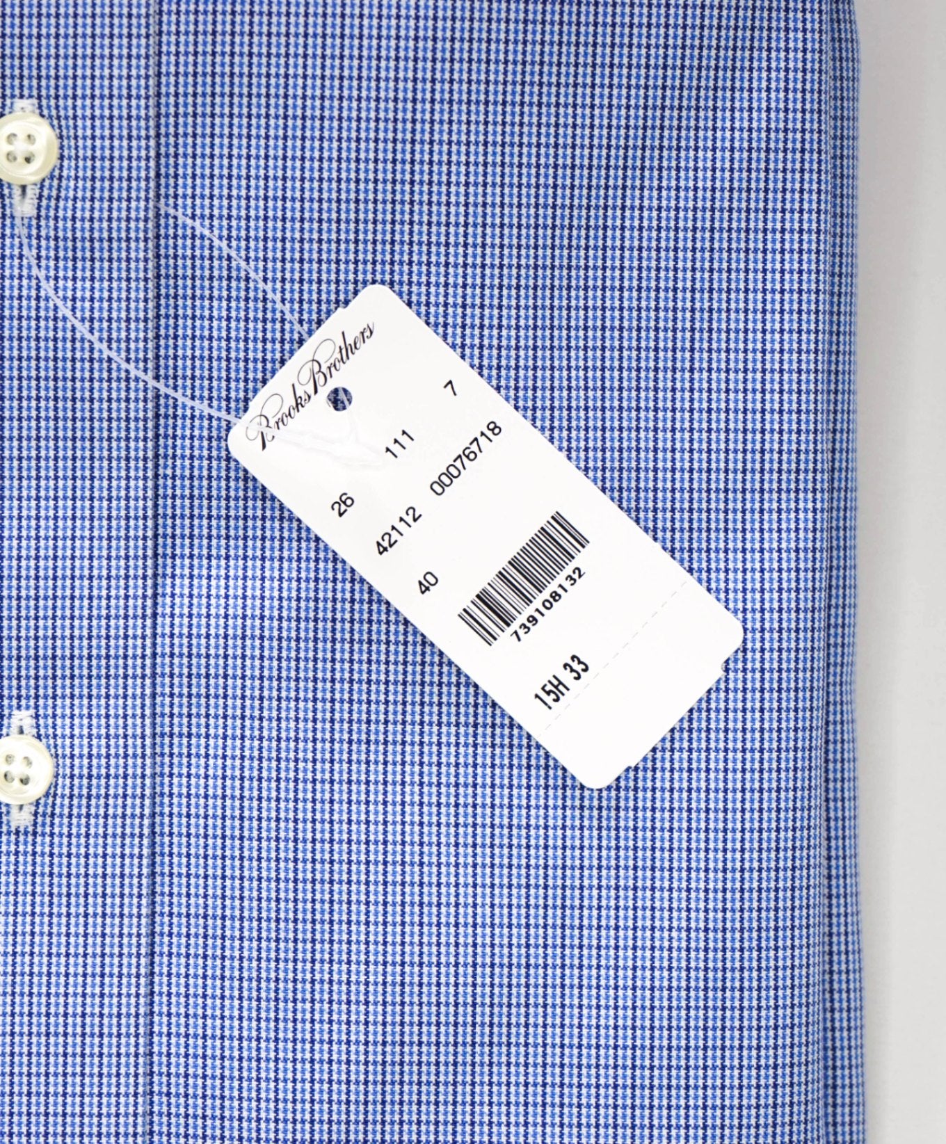 $128 BROOKS BROTHERS - Blue Check NON-IRON MILANO Shirt - 15.5 - 33